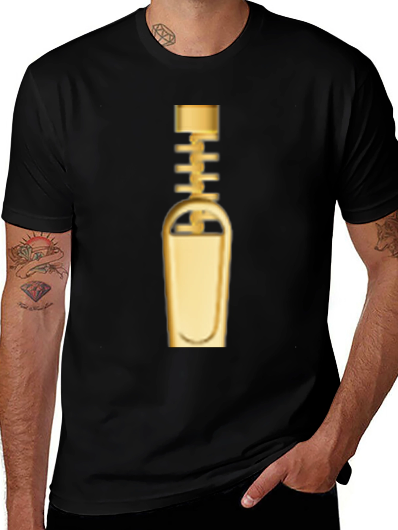 Golden Zipper Graphic Tee