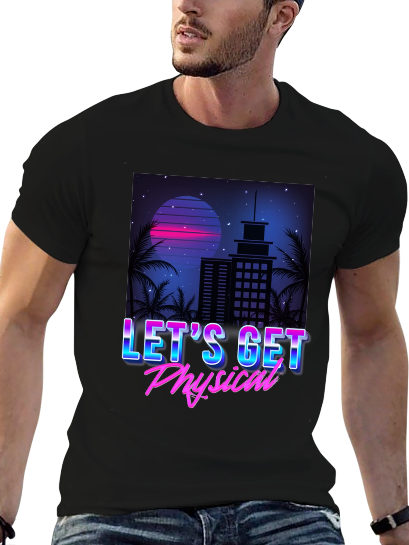 Retro Lets Get Physical Graphic T-Shirt