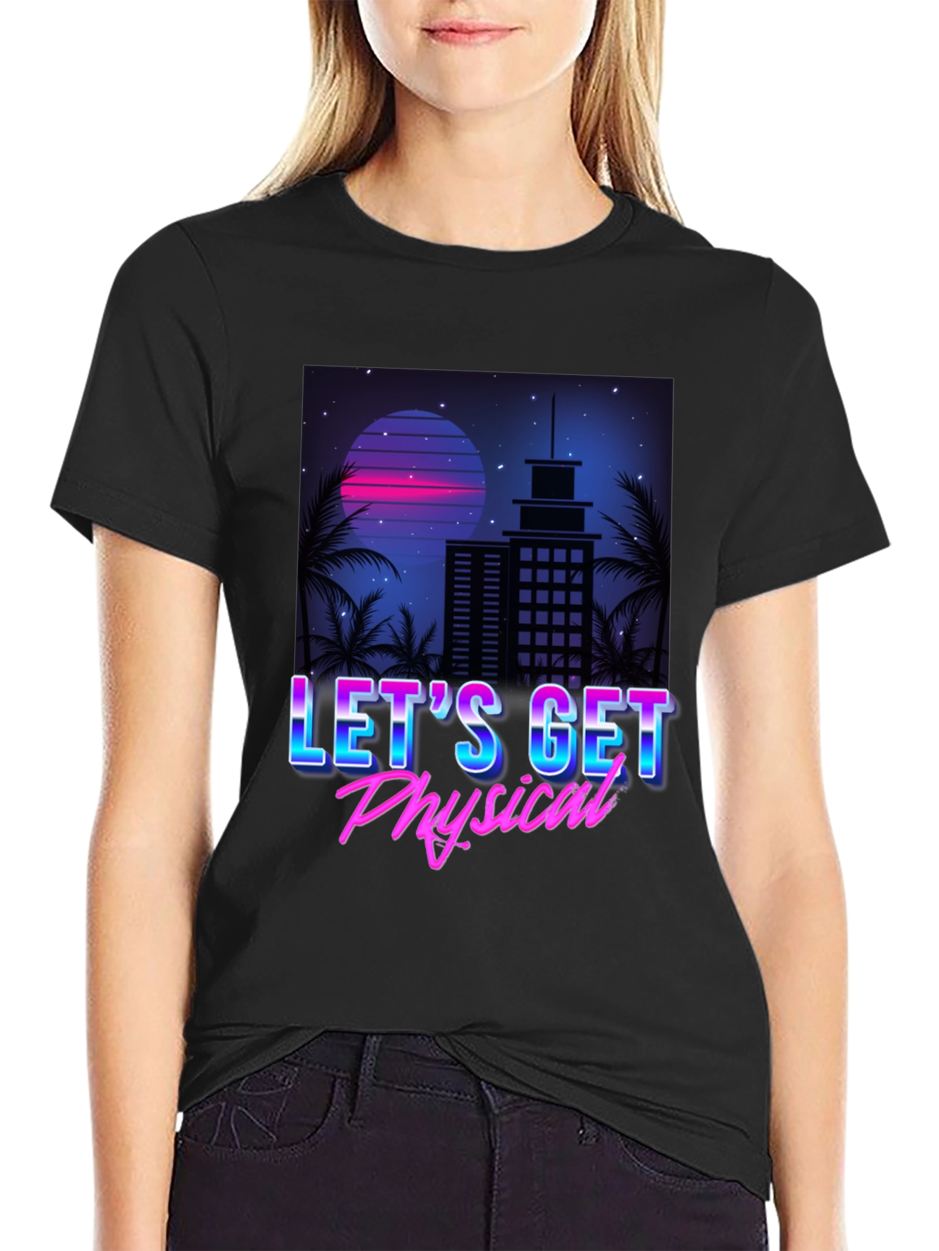 Retro Lets Get Physical Graphic T-Shirt