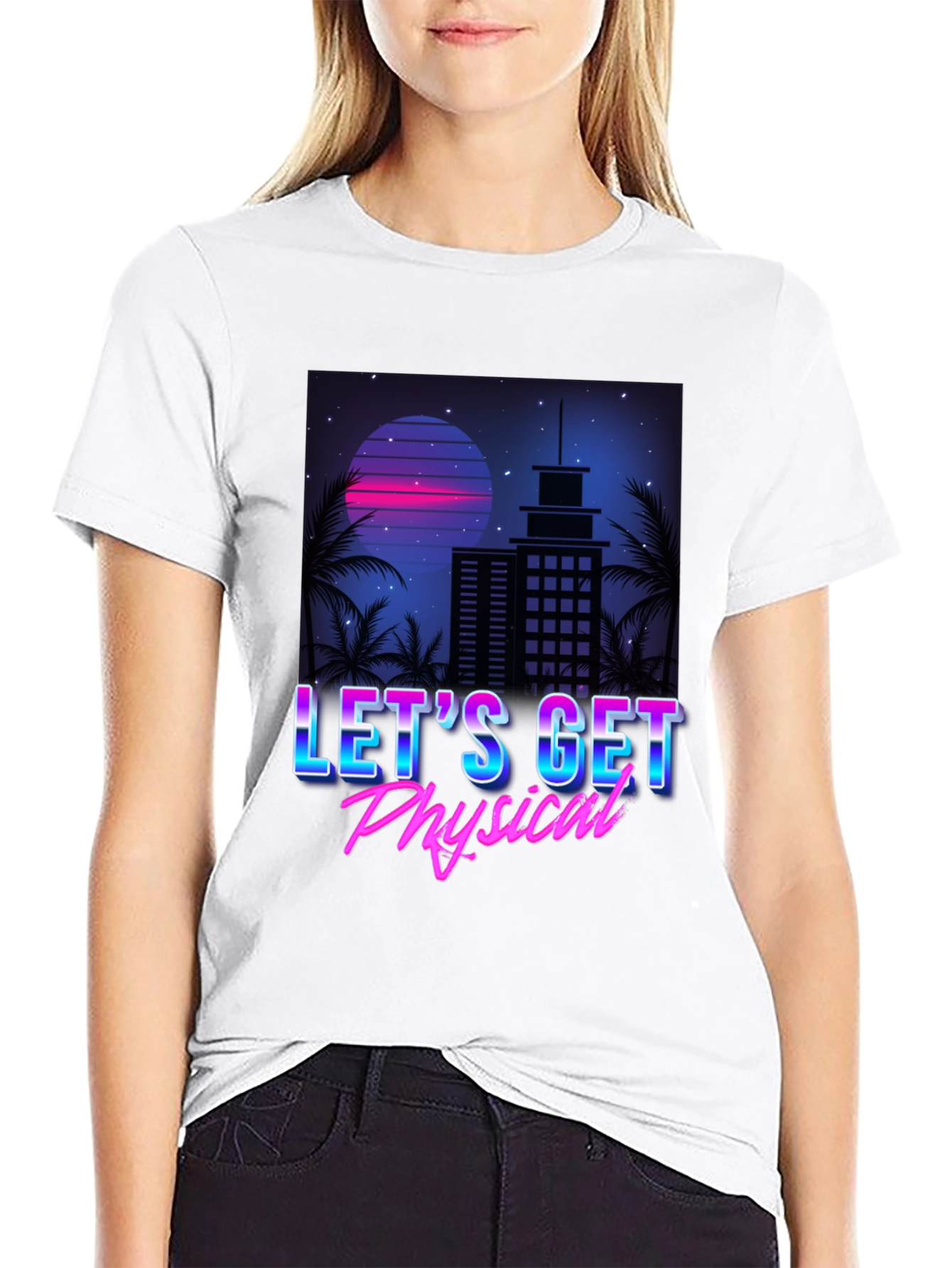 Retro Lets Get Physical Graphic T-Shirt