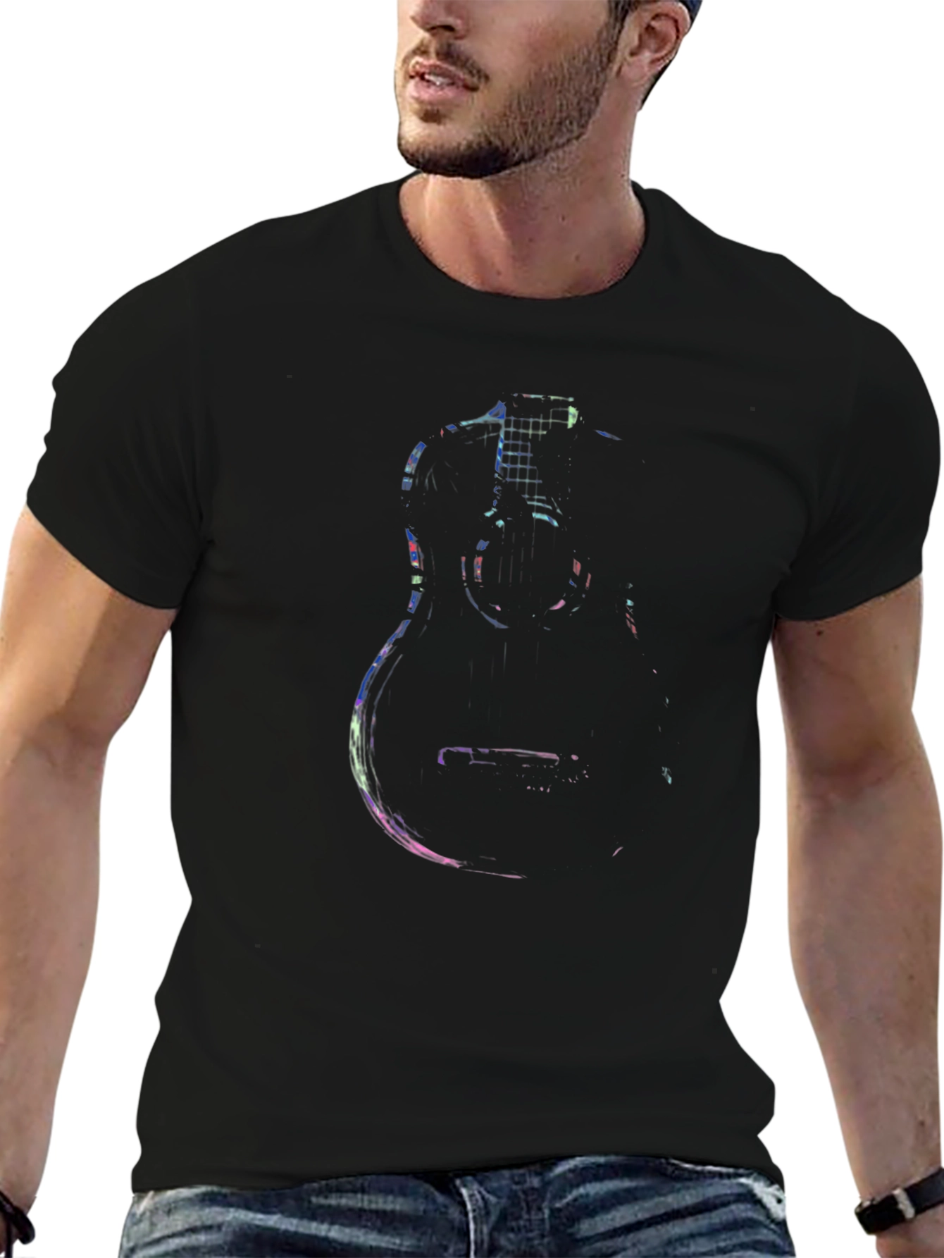 Guitar Graphic Black Tee - Music Lovers Essential