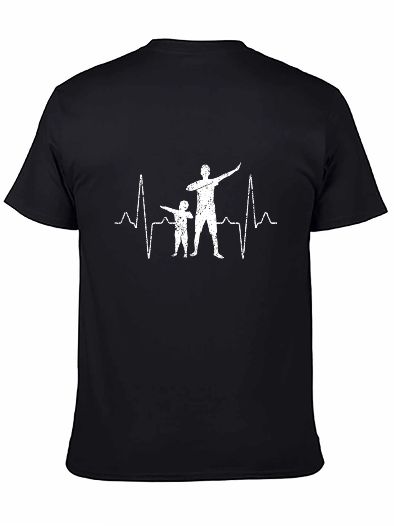 Father & Son Dabbing Heartbeat T-Shirt - Black