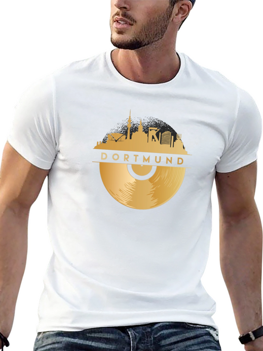 Dortmund Skyline Vinyl Record Graphic T-Shirt