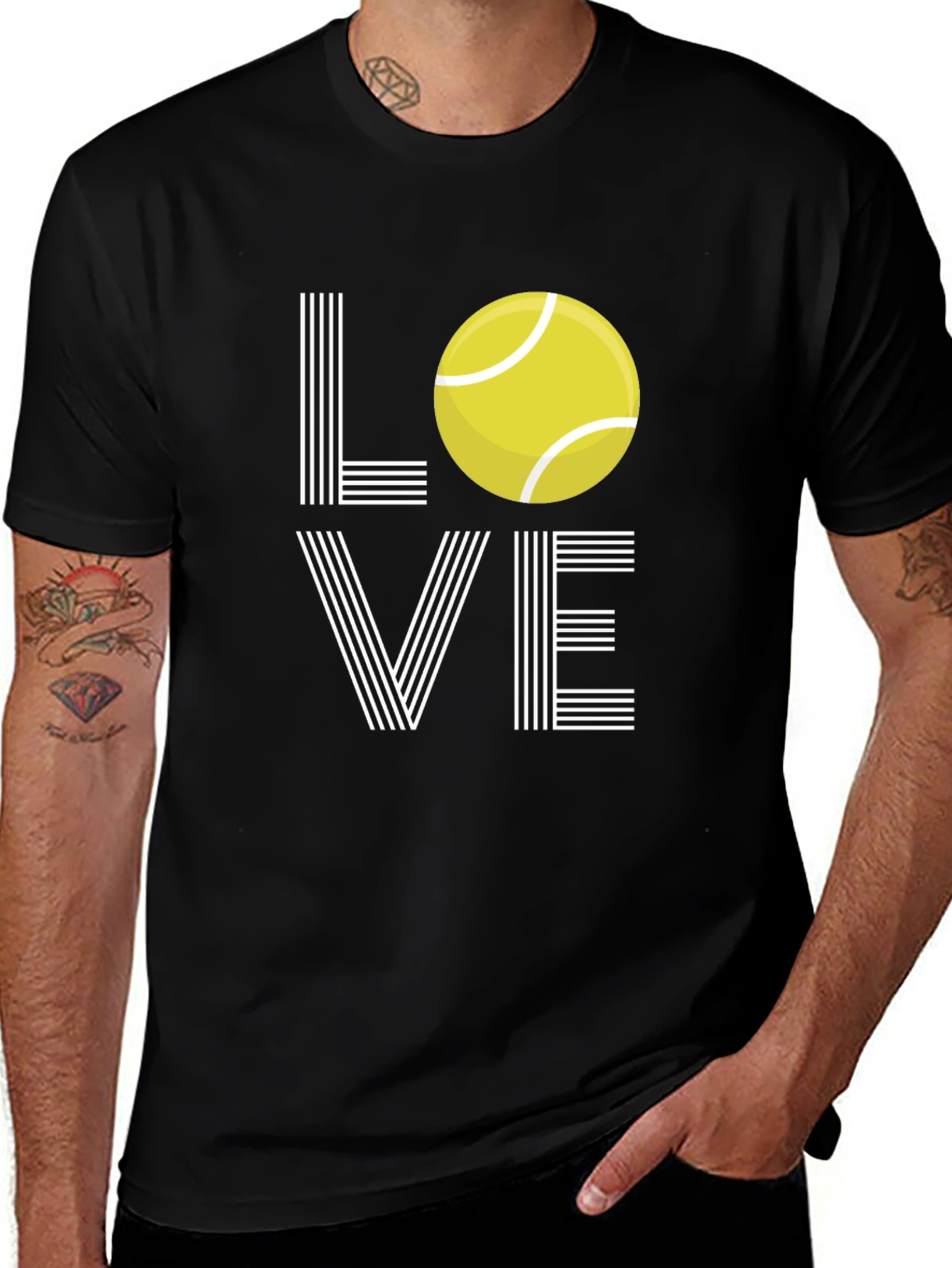Love Tennis Graphic Tee - Unisex Black T-Shirt