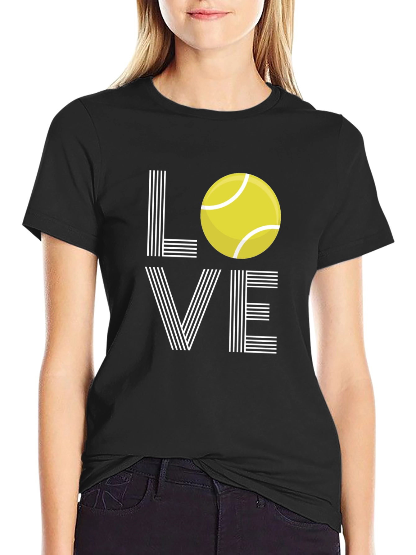 Love Tennis Graphic Tee - Unisex Black T-Shirt