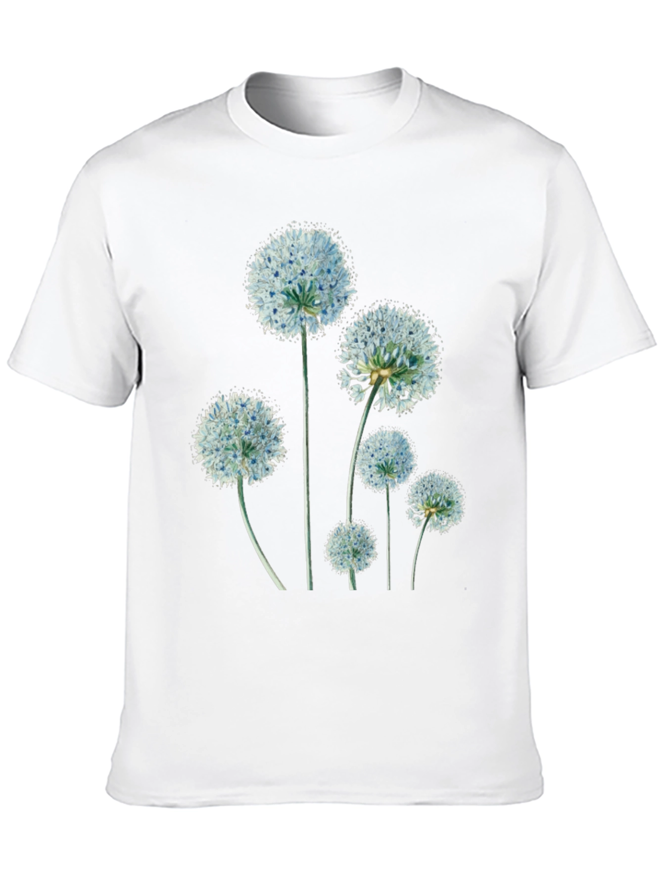 Floral Print Black Crew Neck T-Shirt