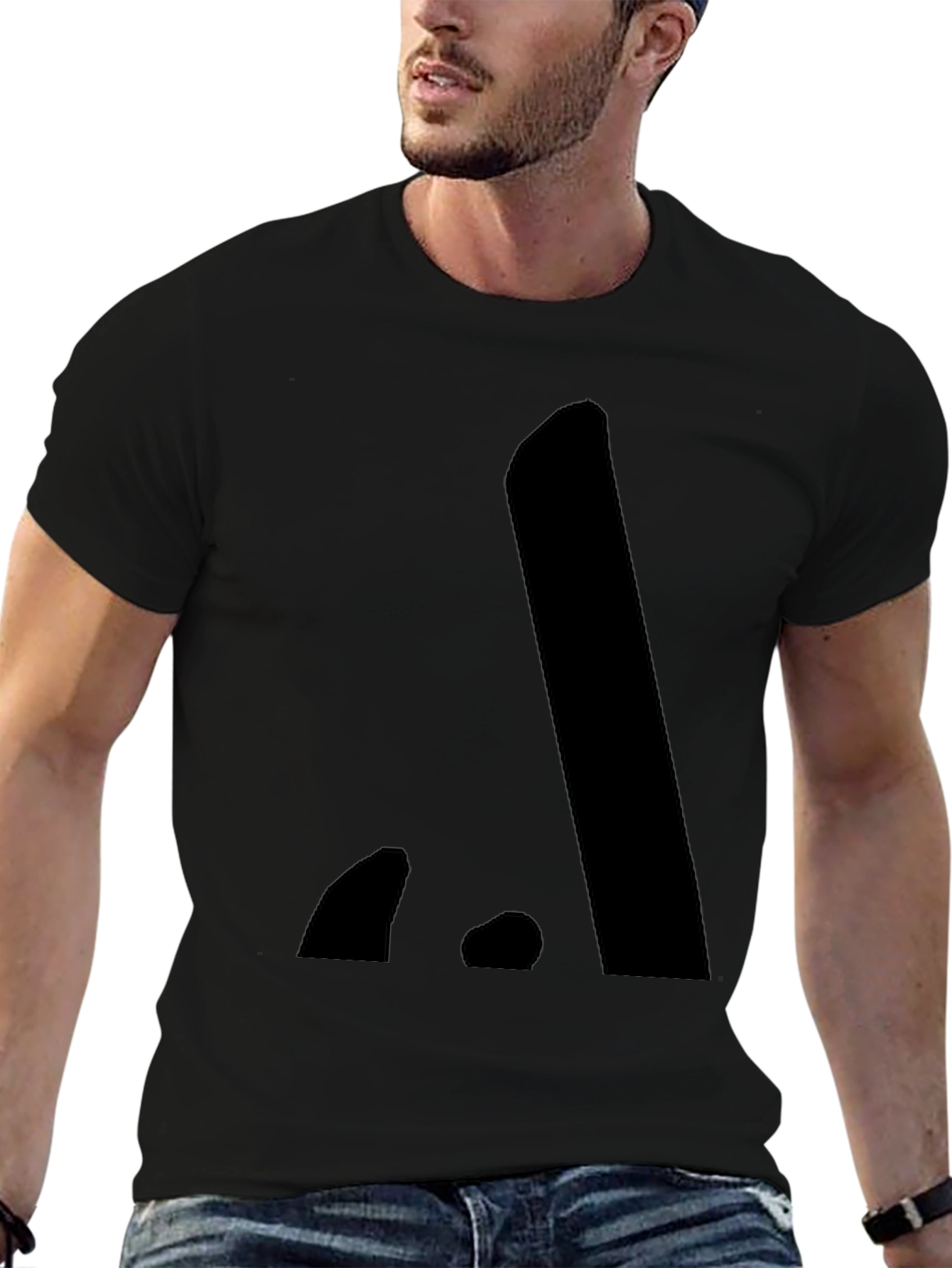 Minimalist Black Cotton Graphic Tee