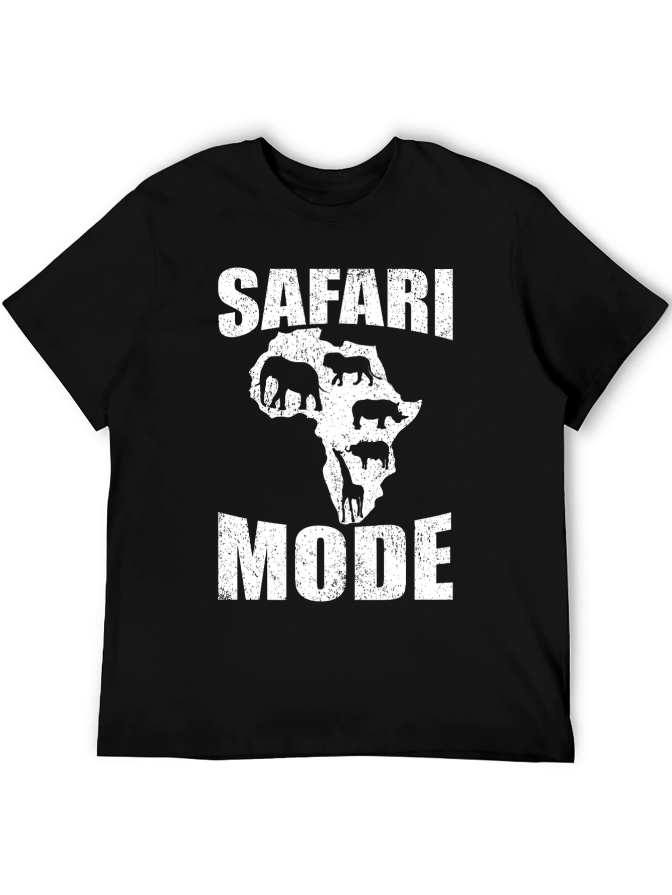 Safari Mode Graphic T-Shirt - Black Cotton Tee