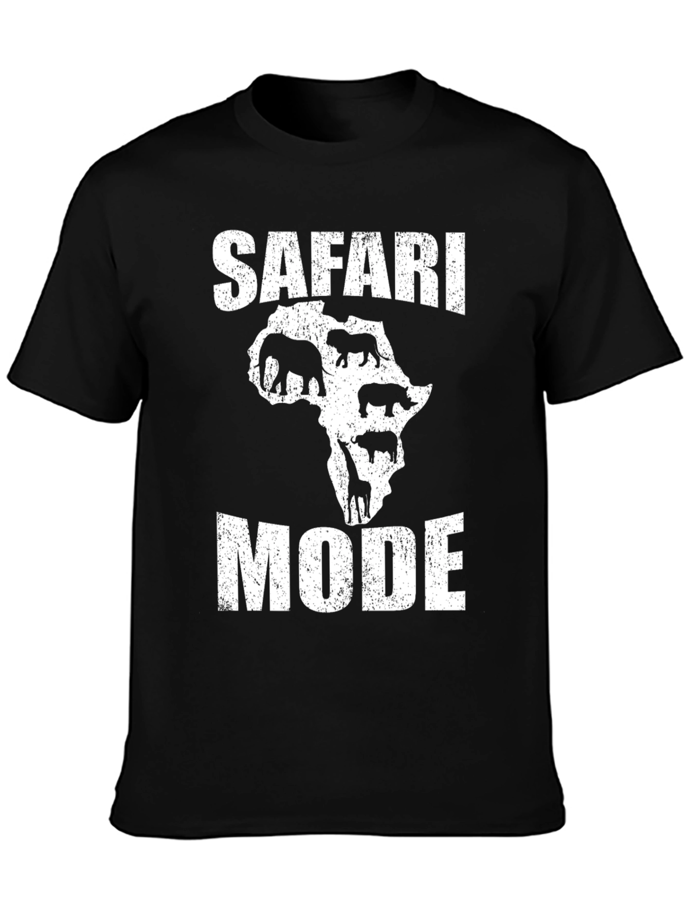 Safari Mode Graphic T-Shirt - Black Cotton Tee