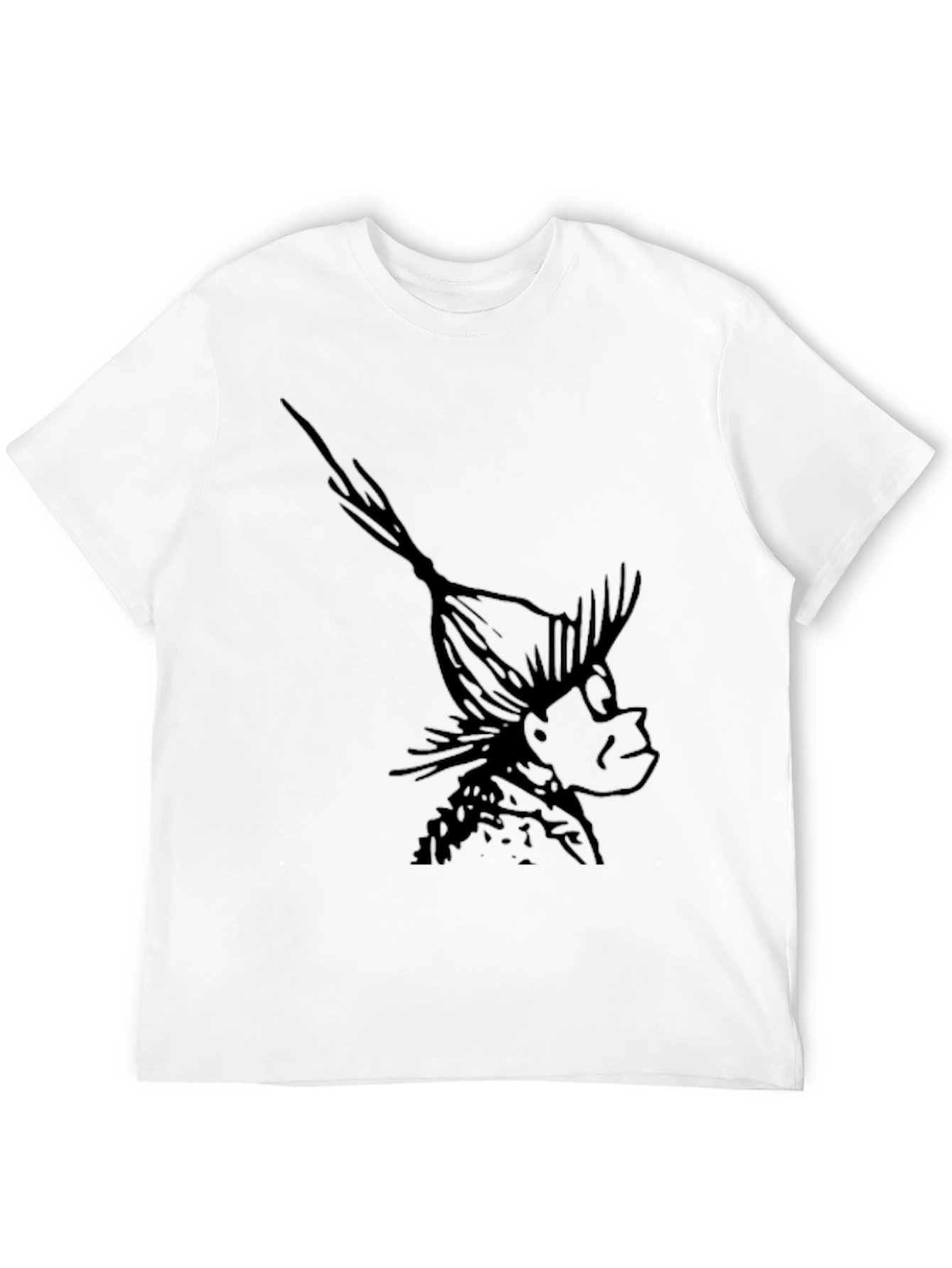 Black T-Shirt with Whimsical Character Print