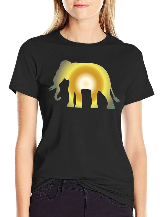 Elephant Sunset Black T-Shirt