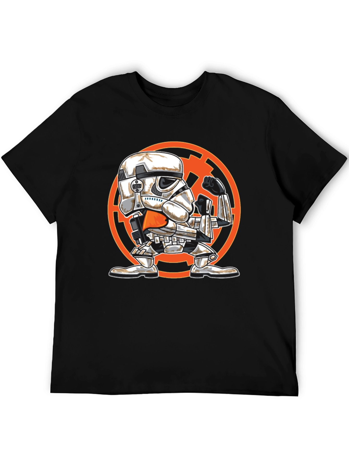 Stormtrooper Cartoon Graphic T-Shirt - Black