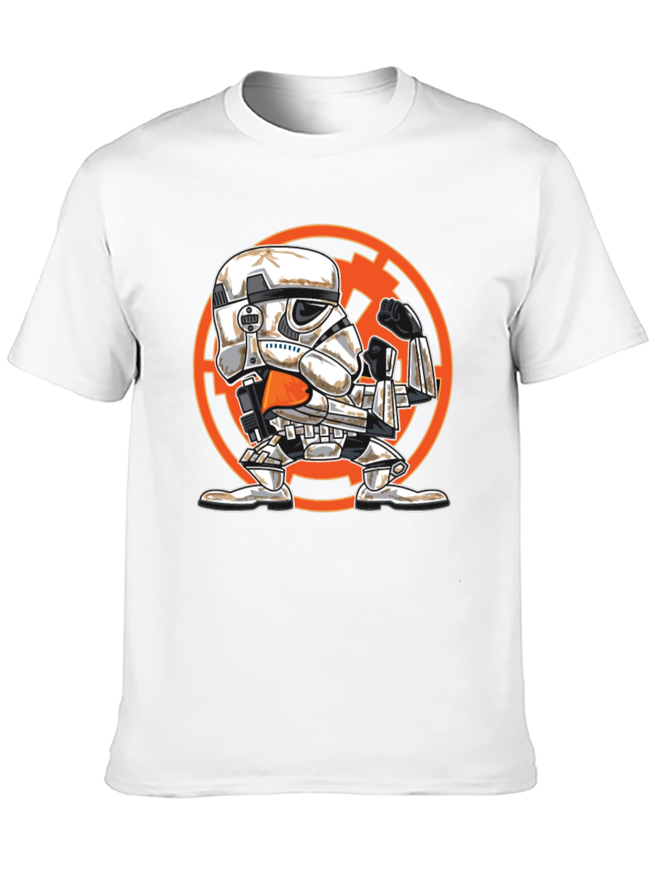 Stormtrooper Cartoon Graphic T-Shirt - Black