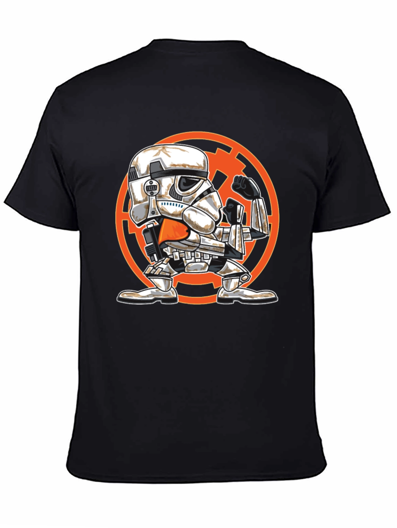 Stormtrooper Cartoon Graphic T-Shirt - Black