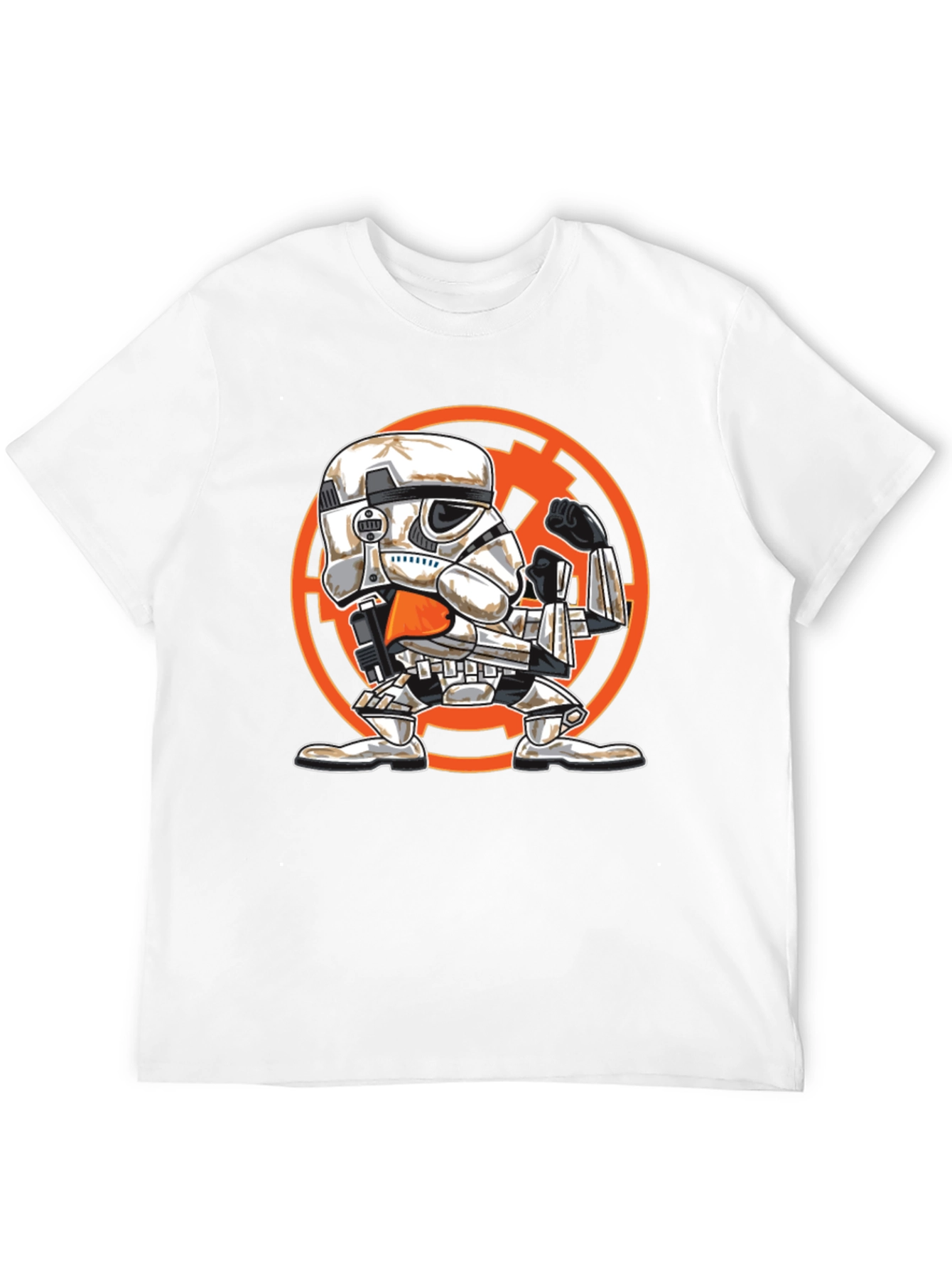 Stormtrooper Cartoon Graphic T-Shirt - Black