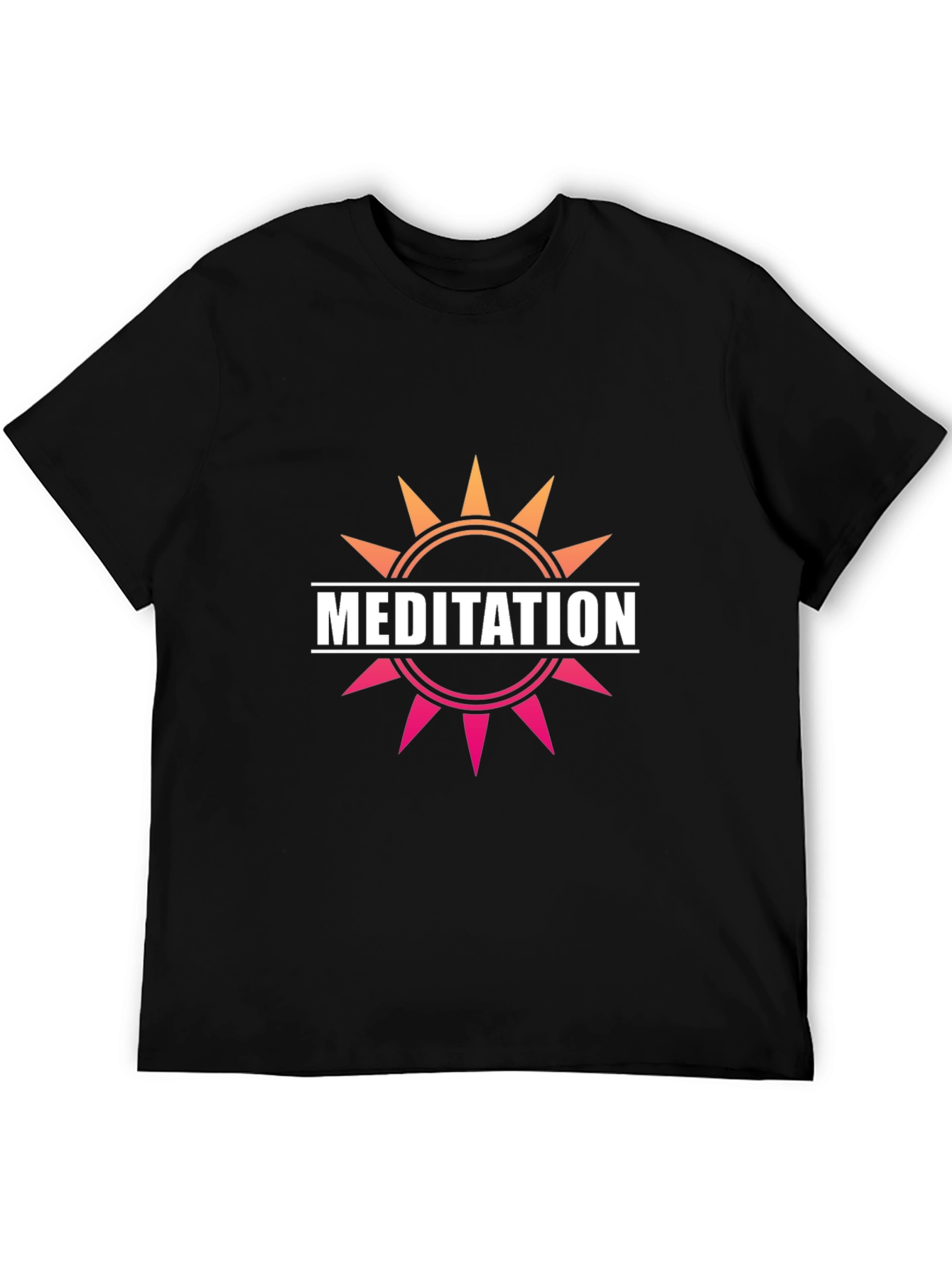 Meditation Sun Graphic Tee - Unisex Black T-Shirt
