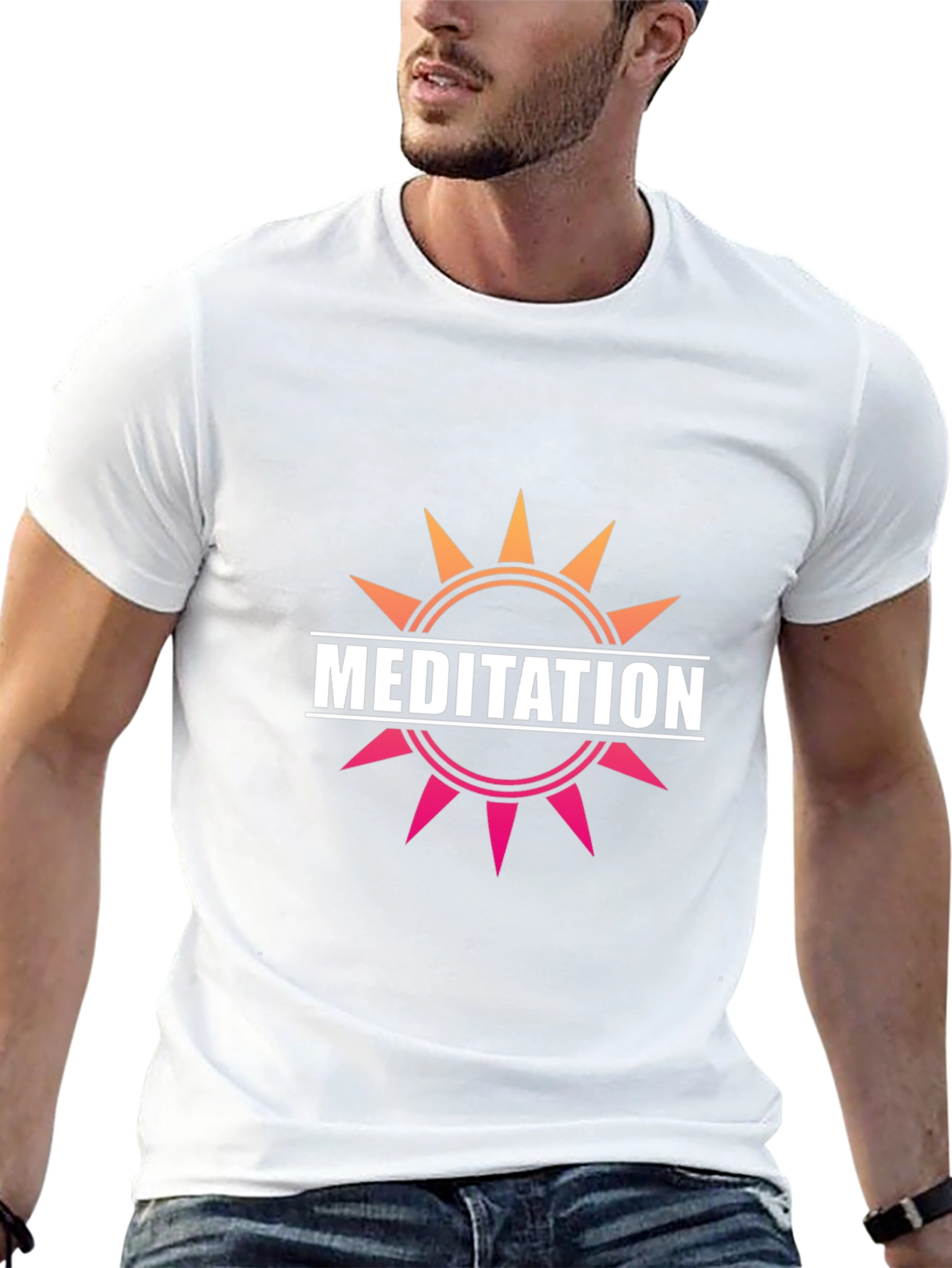 Meditation Sun Graphic Tee - Unisex Black T-Shirt
