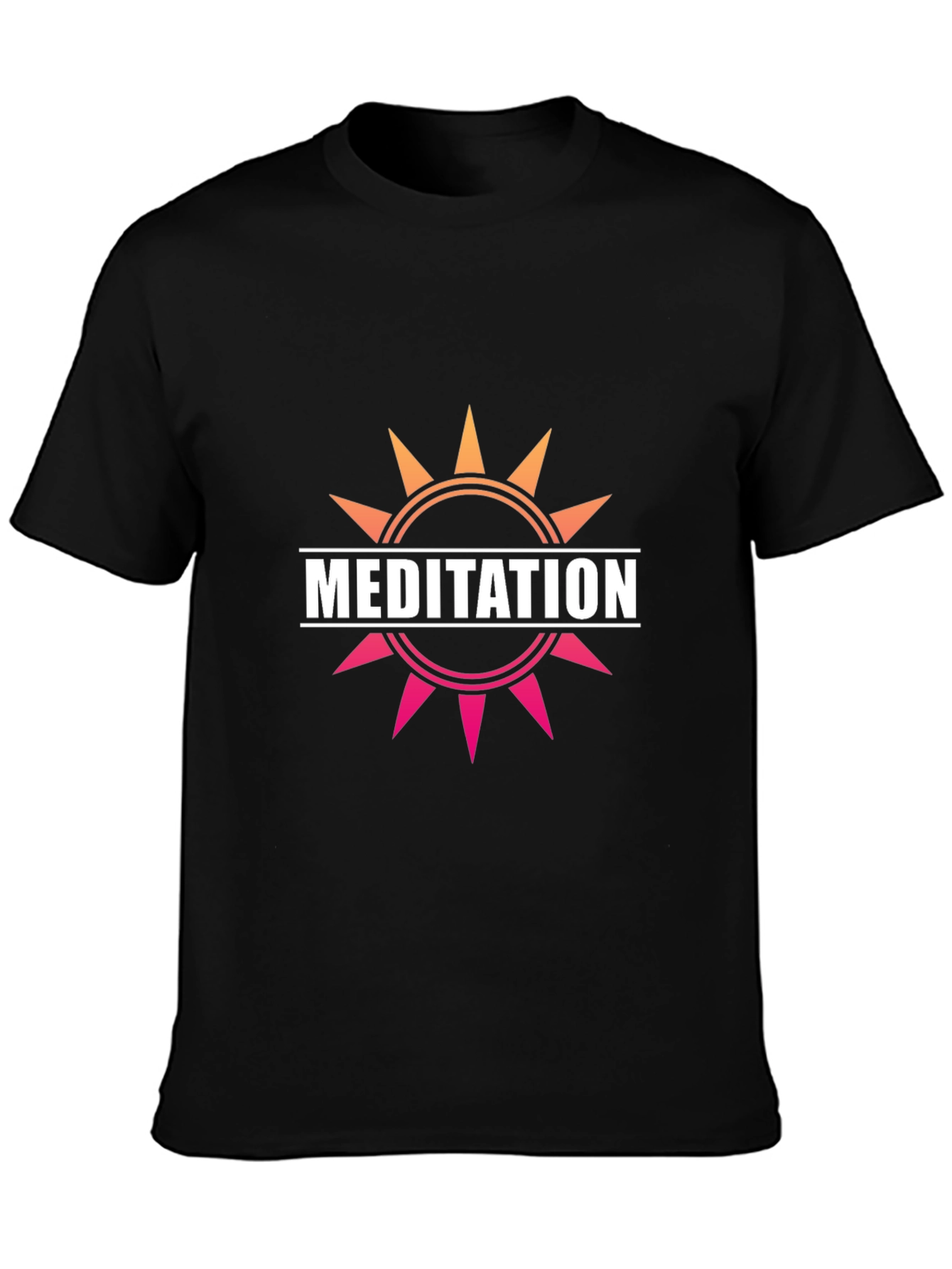 Meditation Sun Graphic Tee - Unisex Black T-Shirt