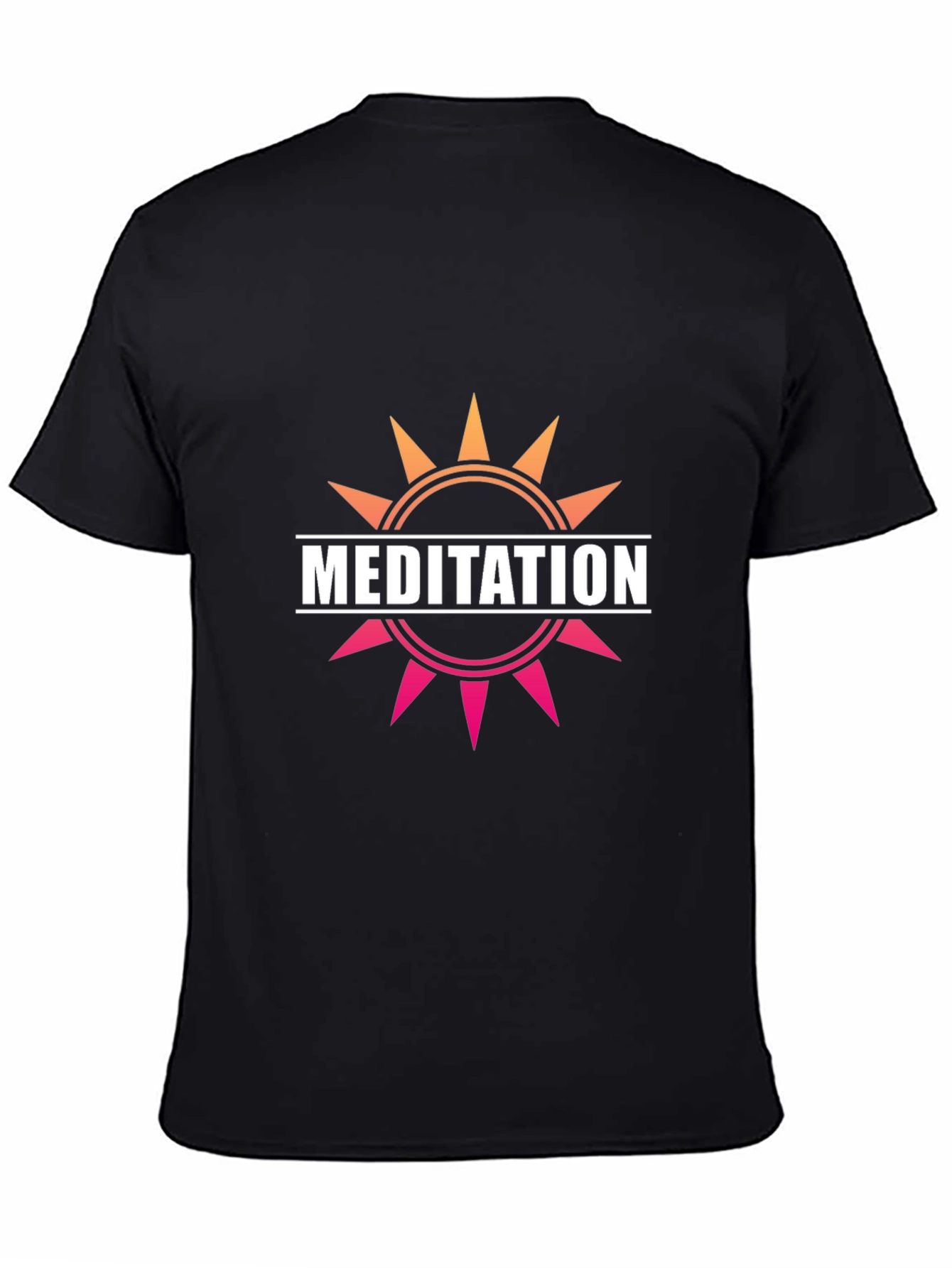 Meditation Sun Graphic Tee - Unisex Black T-Shirt
