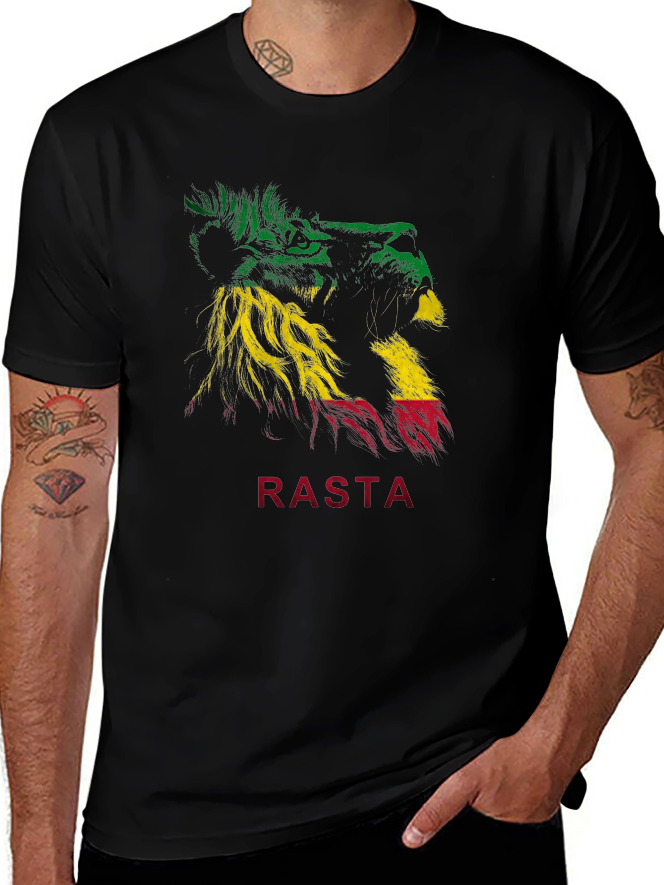 Rasta Lion Graphic T-Shirt - Reggae Inspired Tee