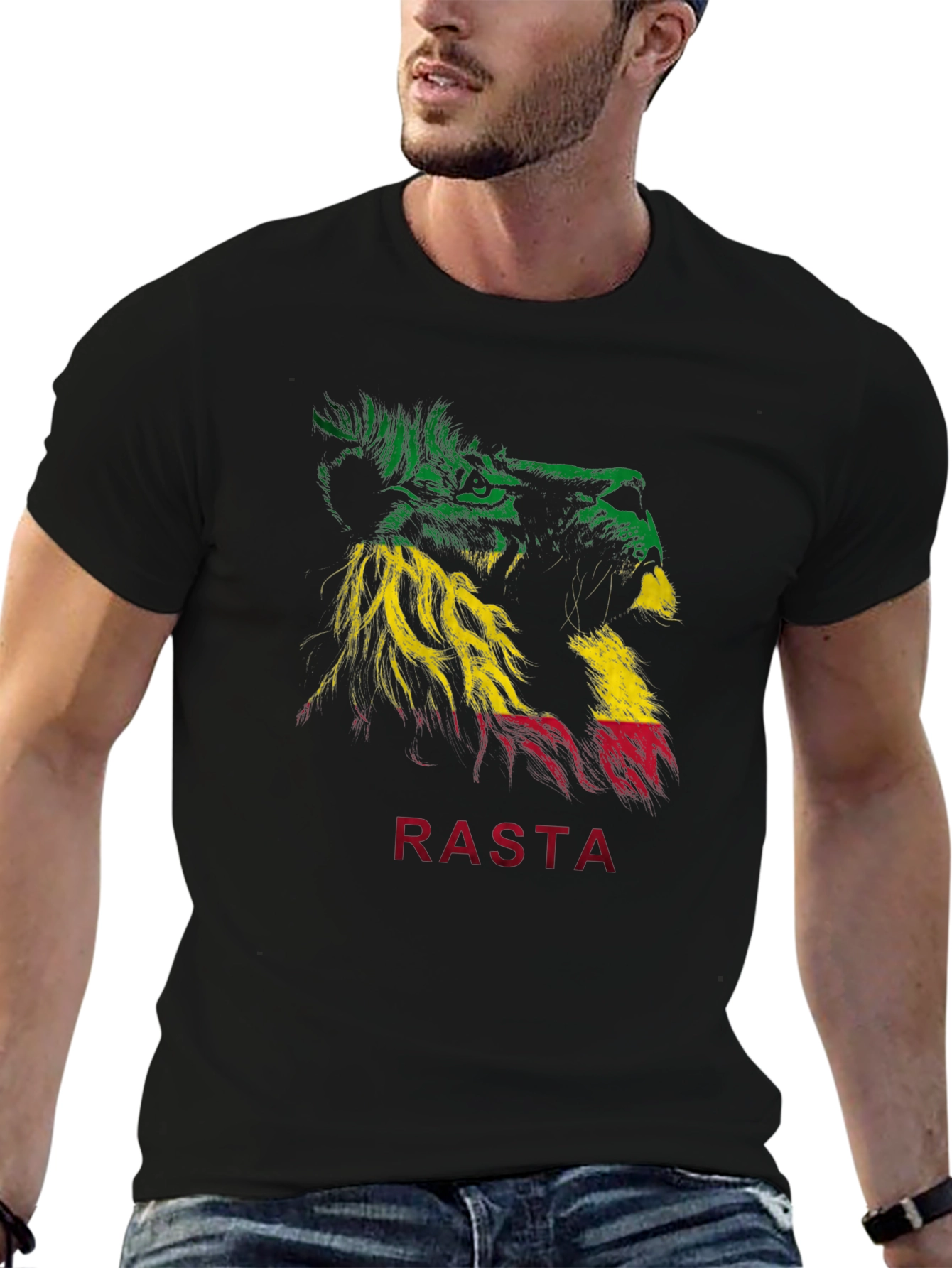 Rasta Lion Graphic T-Shirt - Reggae Inspired Tee