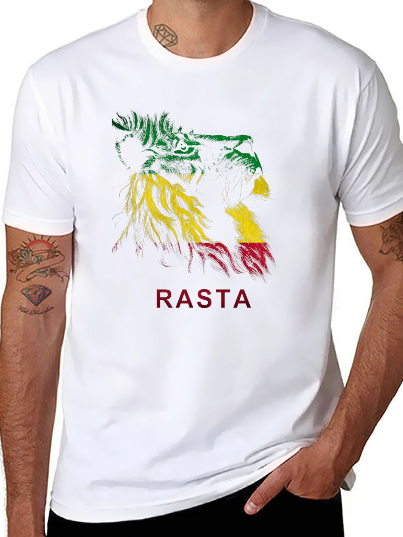 Rasta Lion Graphic T-Shirt - Reggae Inspired Tee