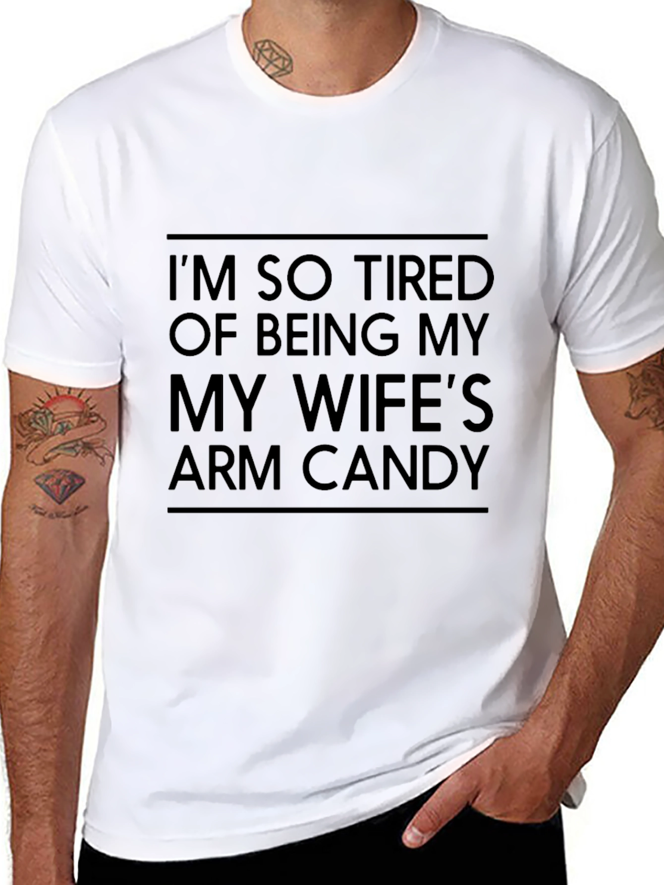 Wifes Arm Candy Funny Mens T-Shirt