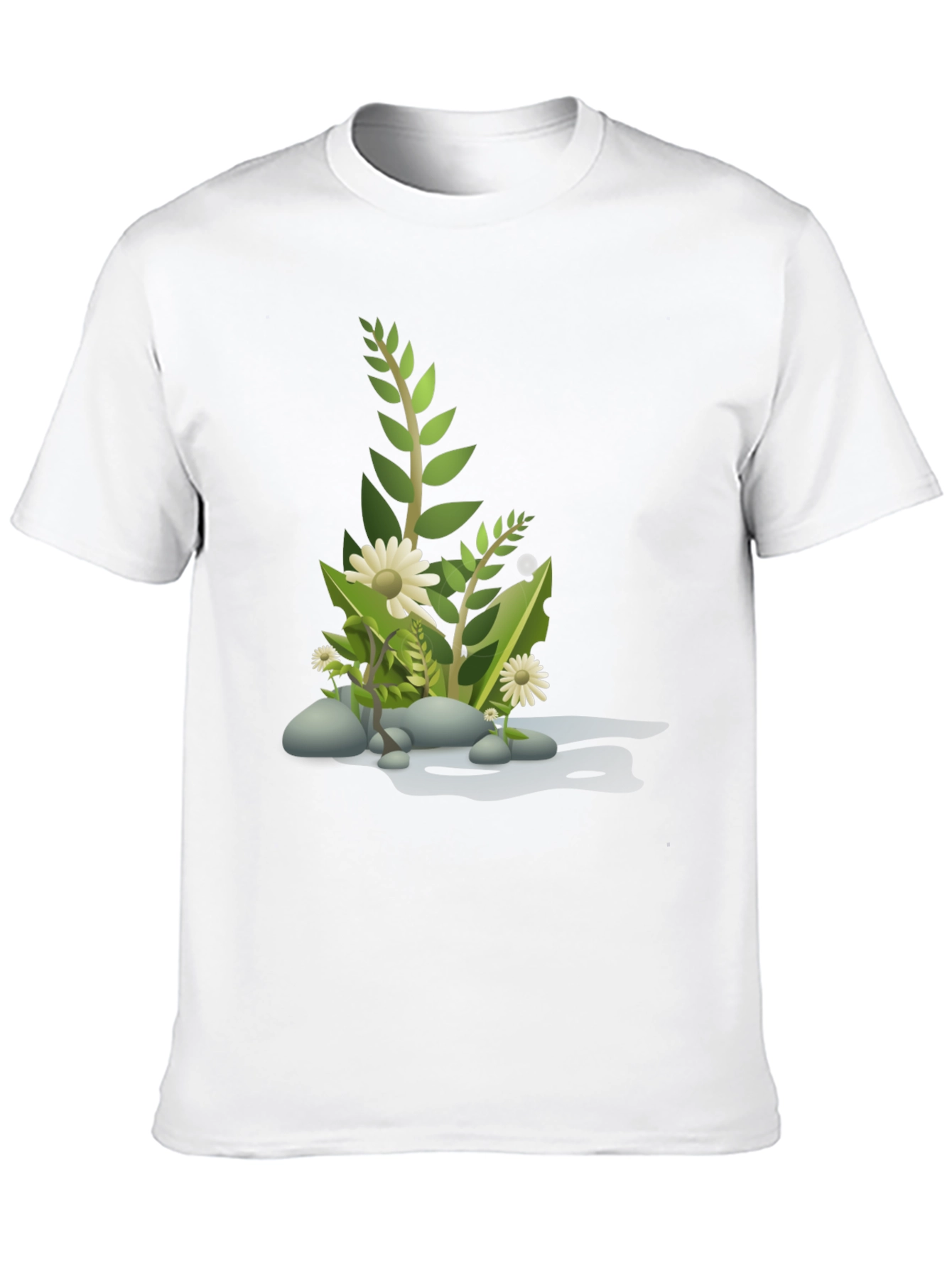 Nature Print Black T-Shirt