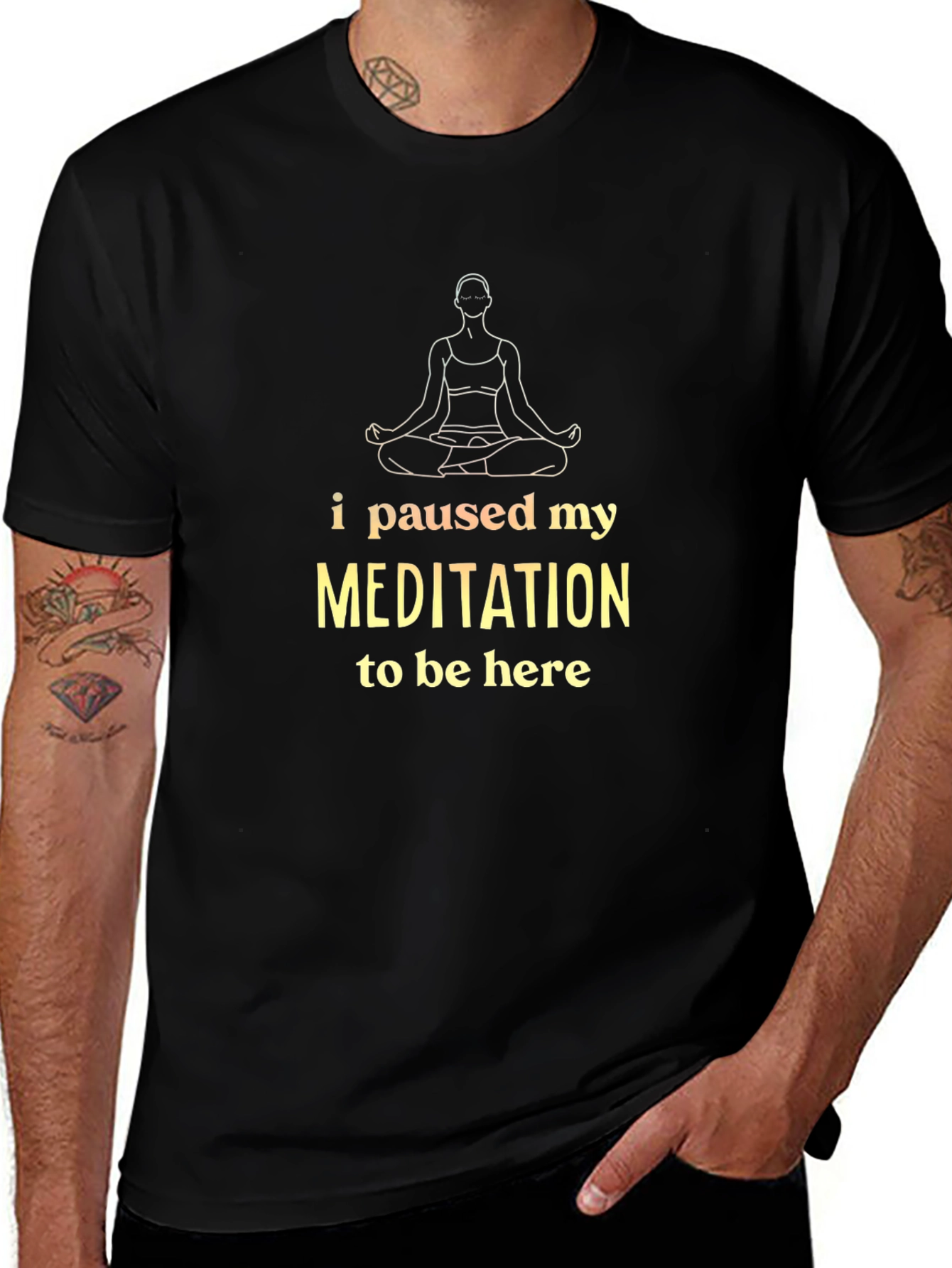 Meditation Pause Black T-Shirt