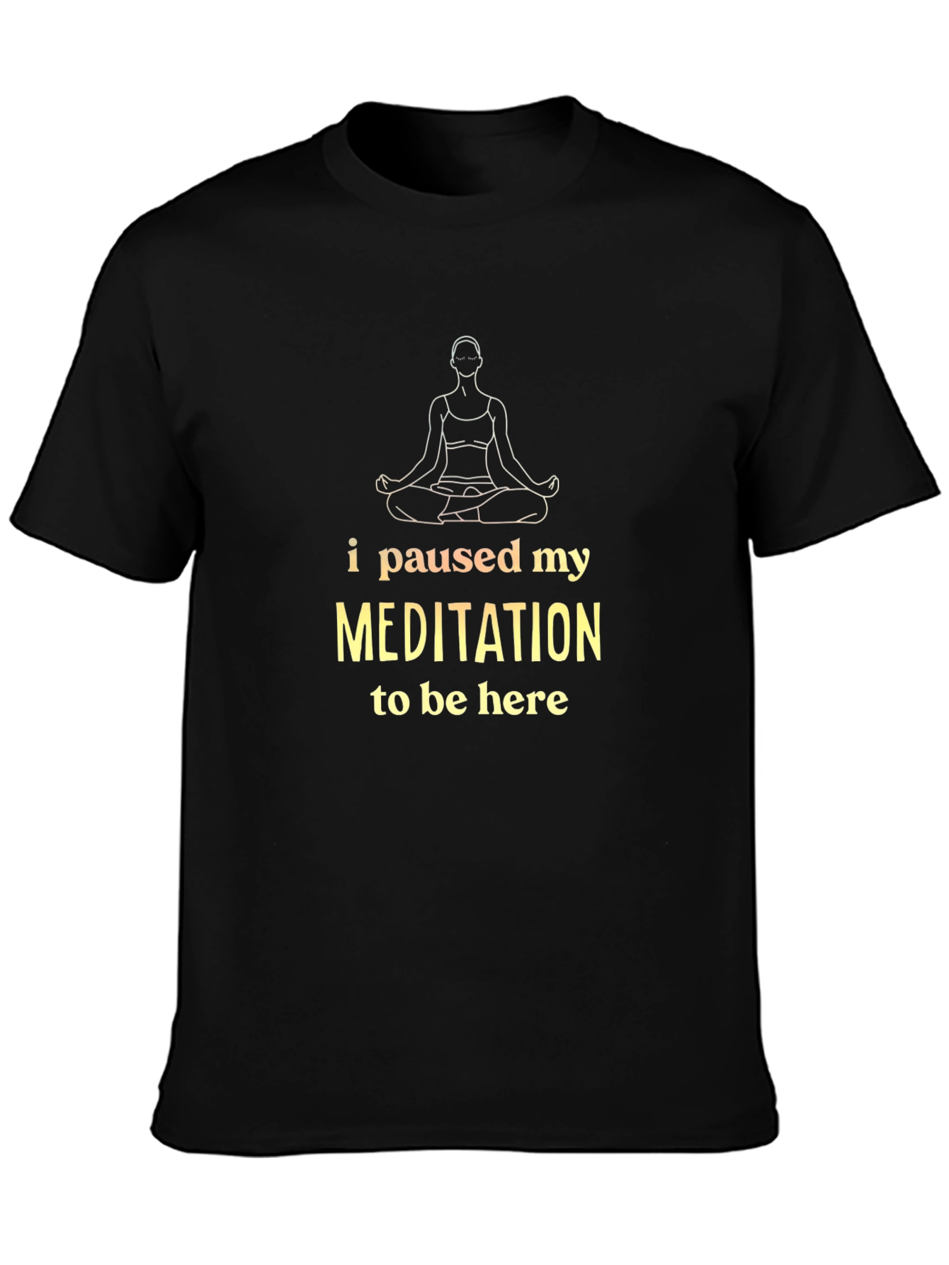 Meditation Pause Black T-Shirt