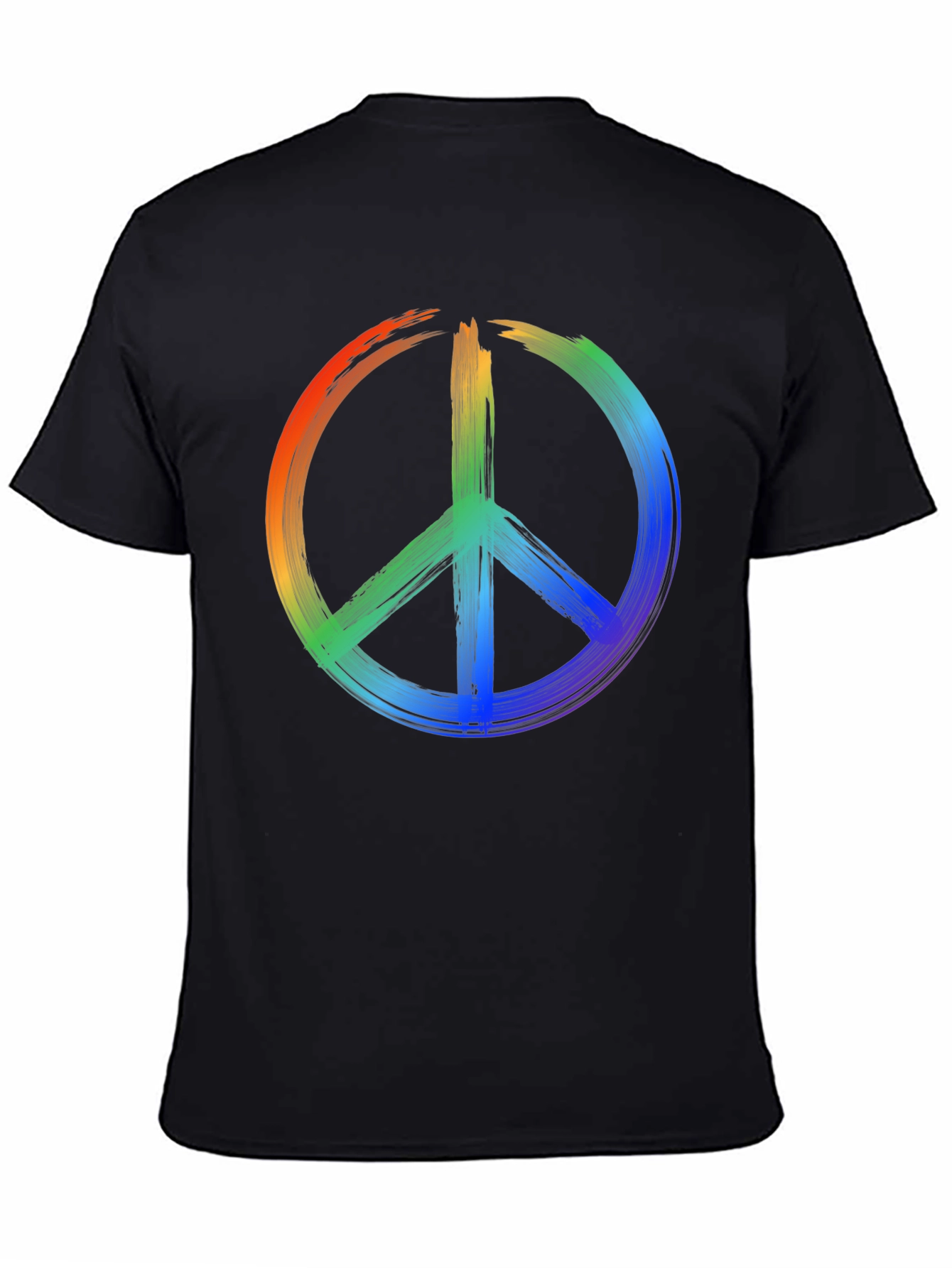 Rainbow Peace Sign Black T-Shirt