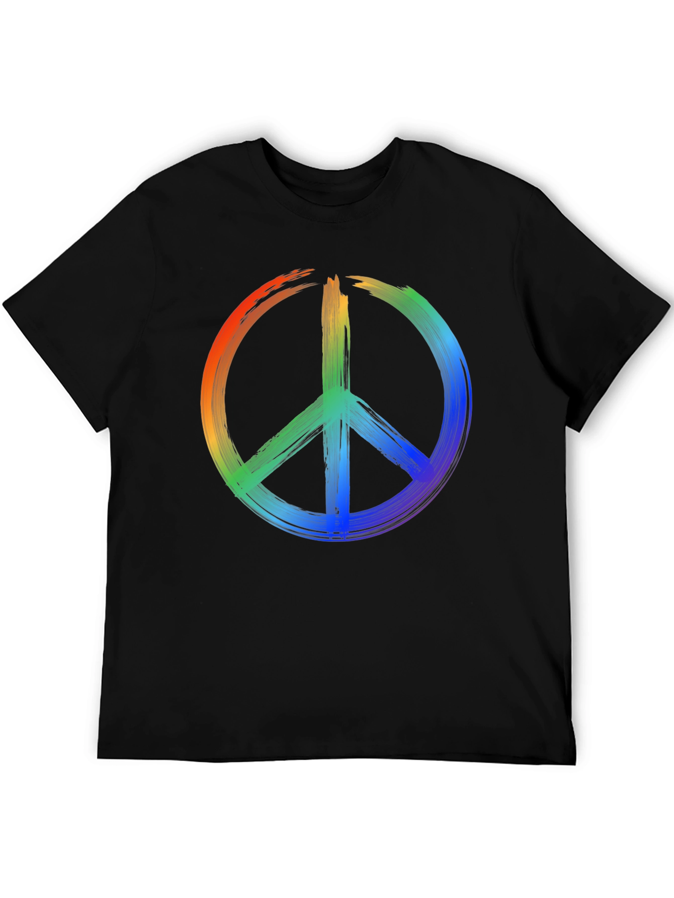 Rainbow Peace Sign Black T-Shirt