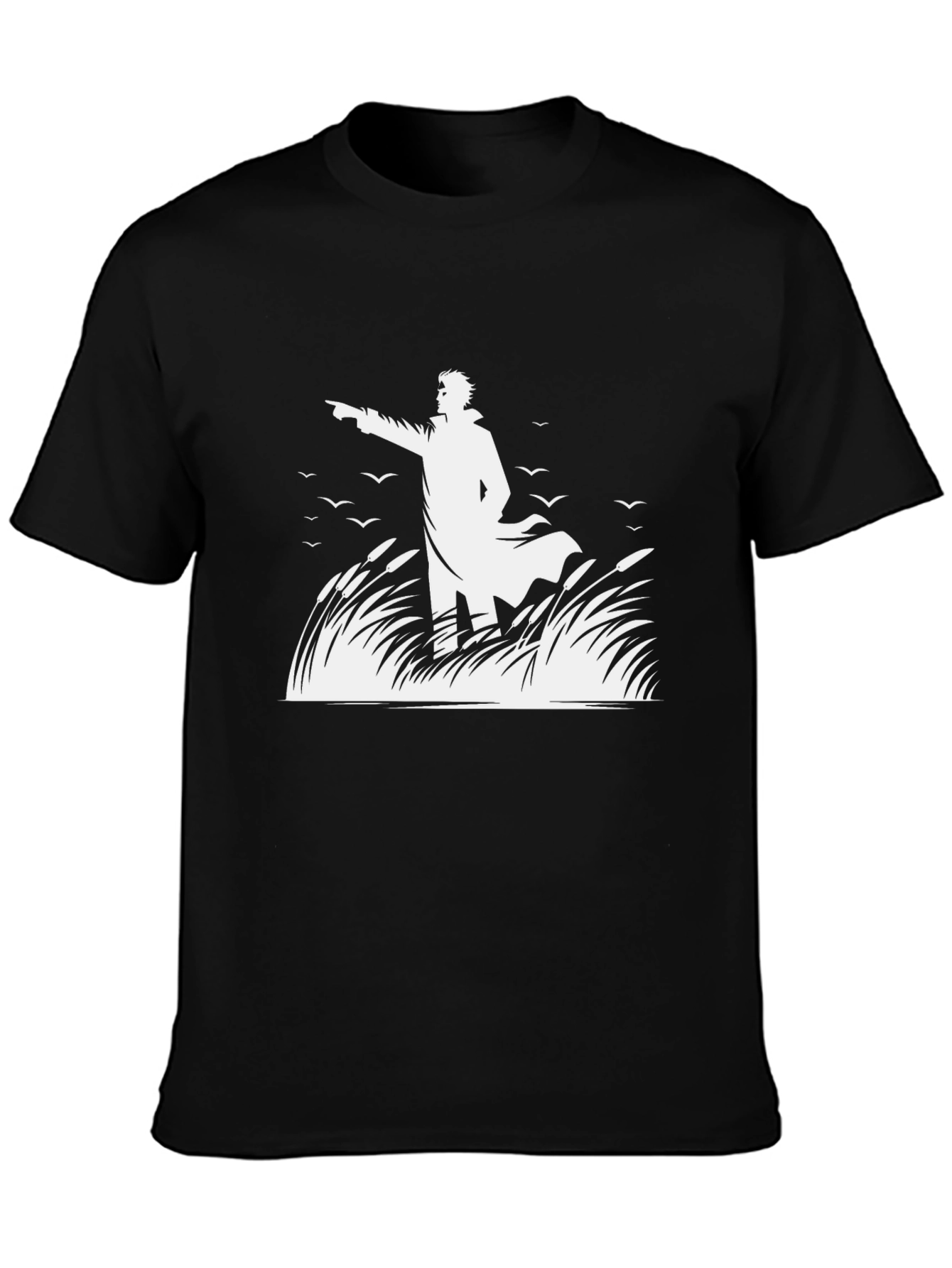 Literary Silhouette Graphic Tee - Classic Black T-Shirt