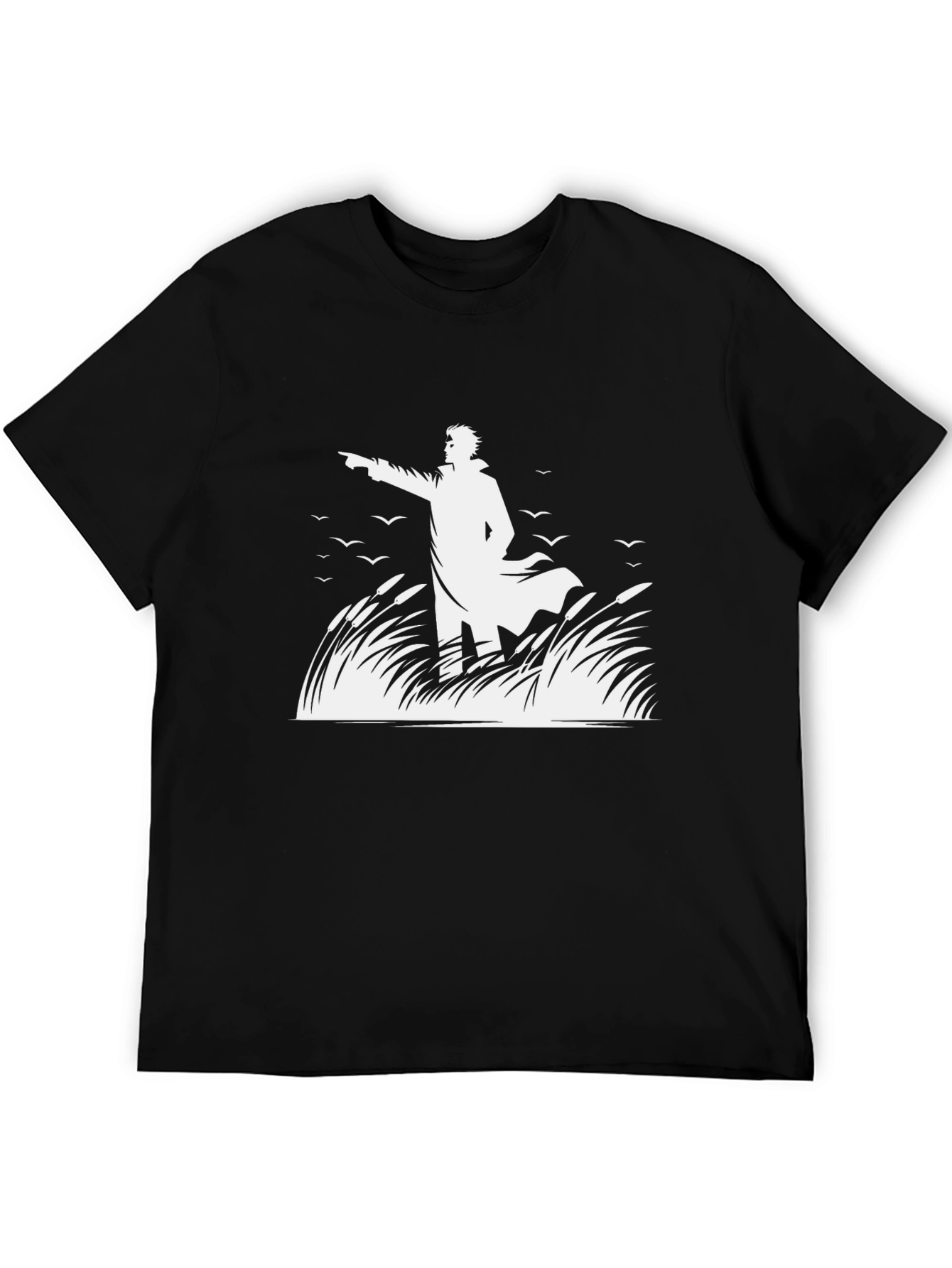 Literary Silhouette Graphic Tee - Classic Black T-Shirt