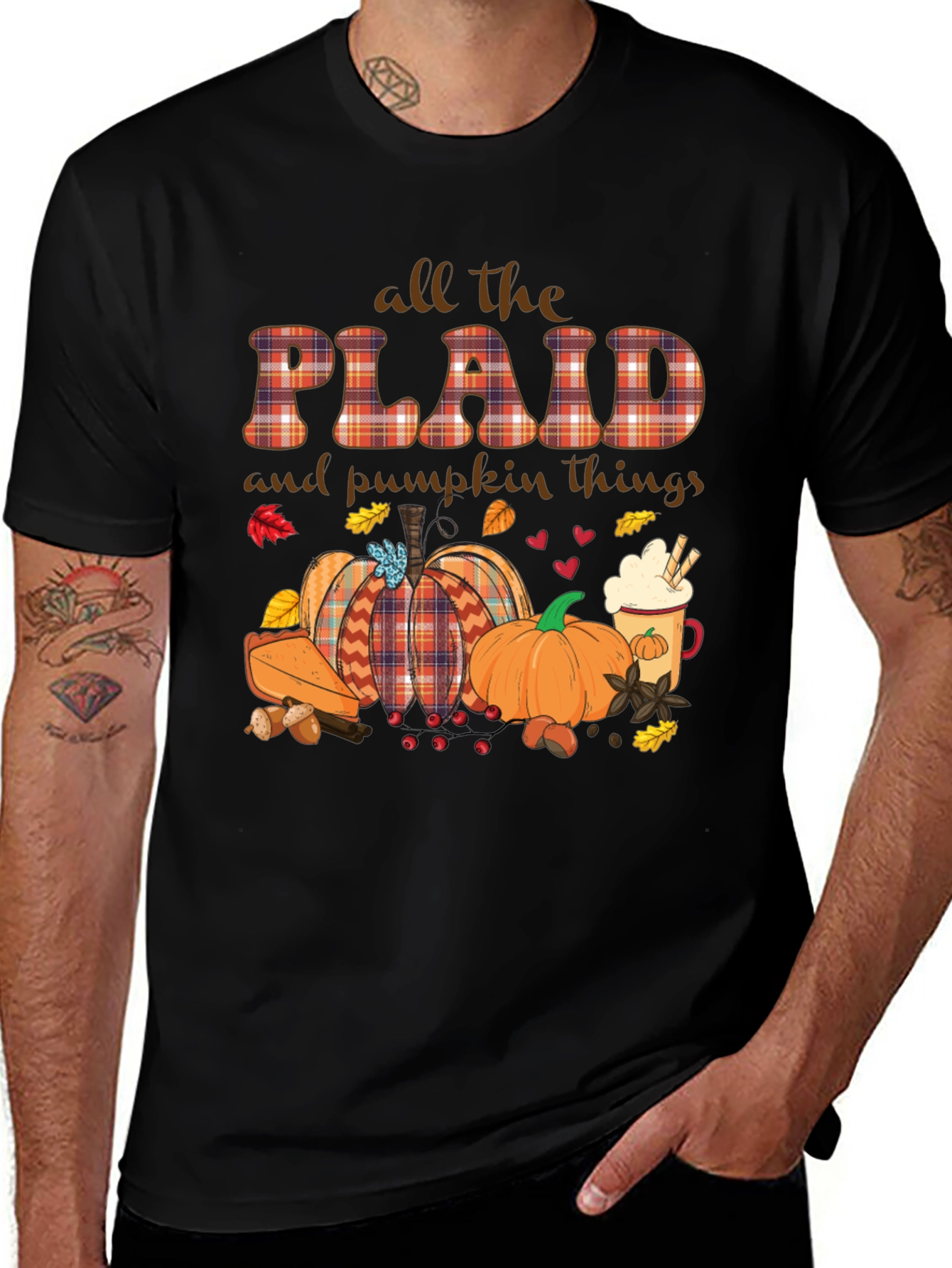 Plaid Pumpkin Fall T-Shirt
