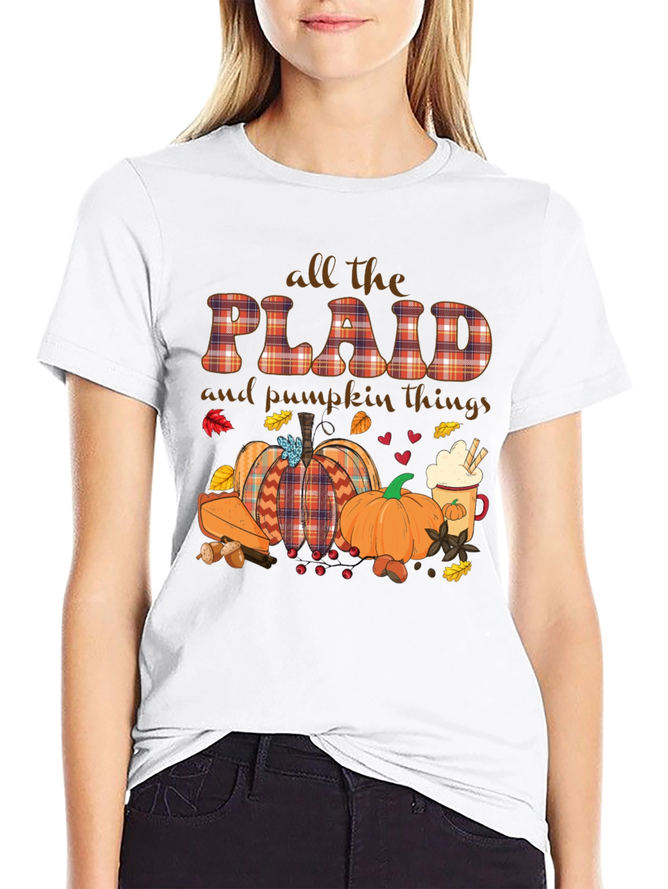 Plaid Pumpkin Fall T-Shirt