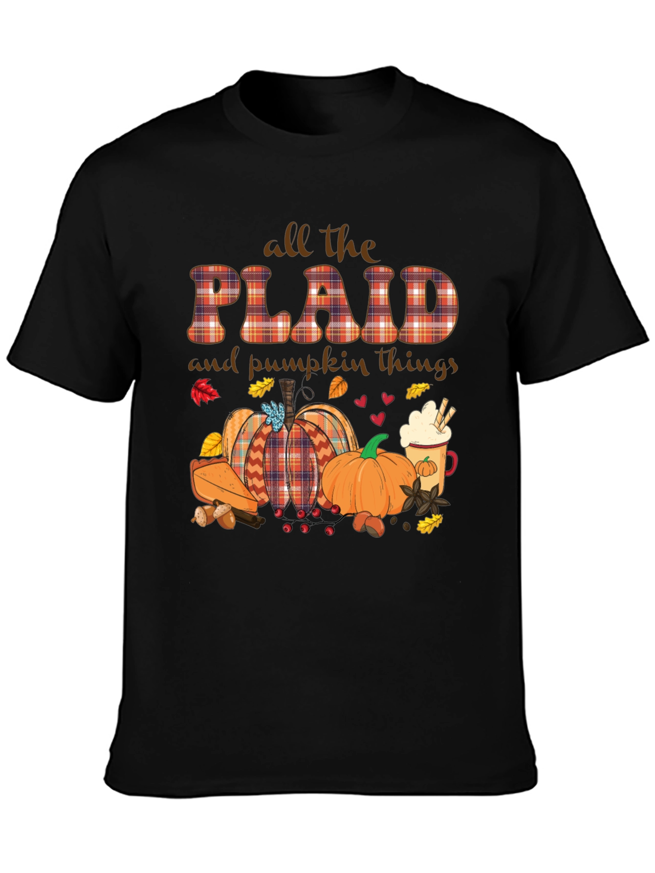 Plaid Pumpkin Fall T-Shirt