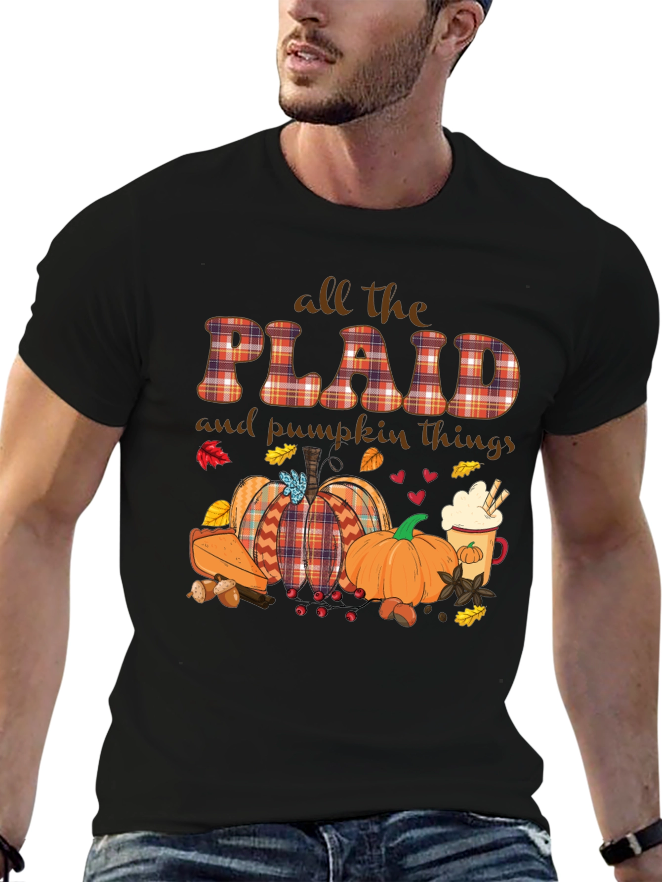Plaid Pumpkin Fall T-Shirt