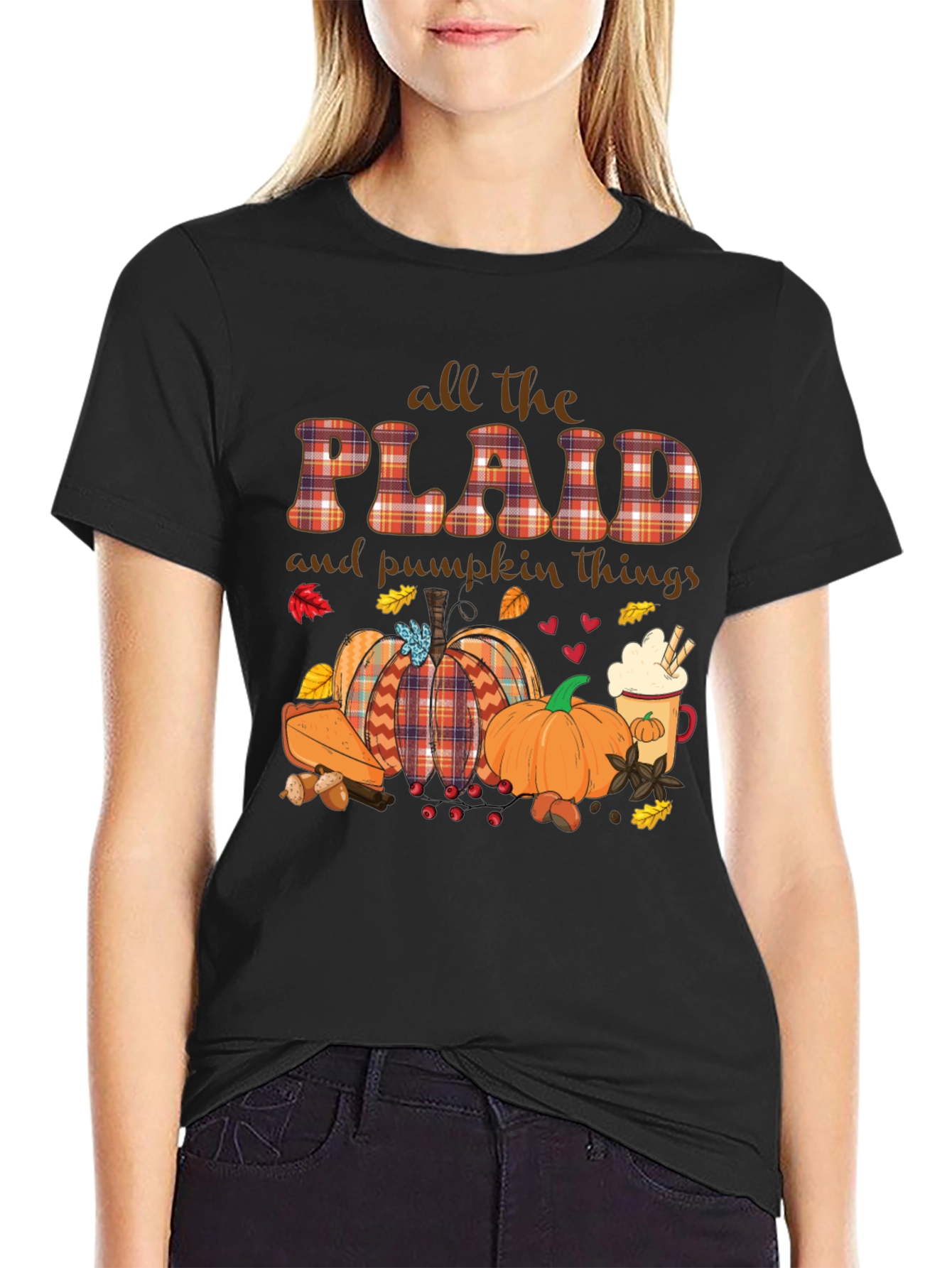 Plaid Pumpkin Fall T-Shirt