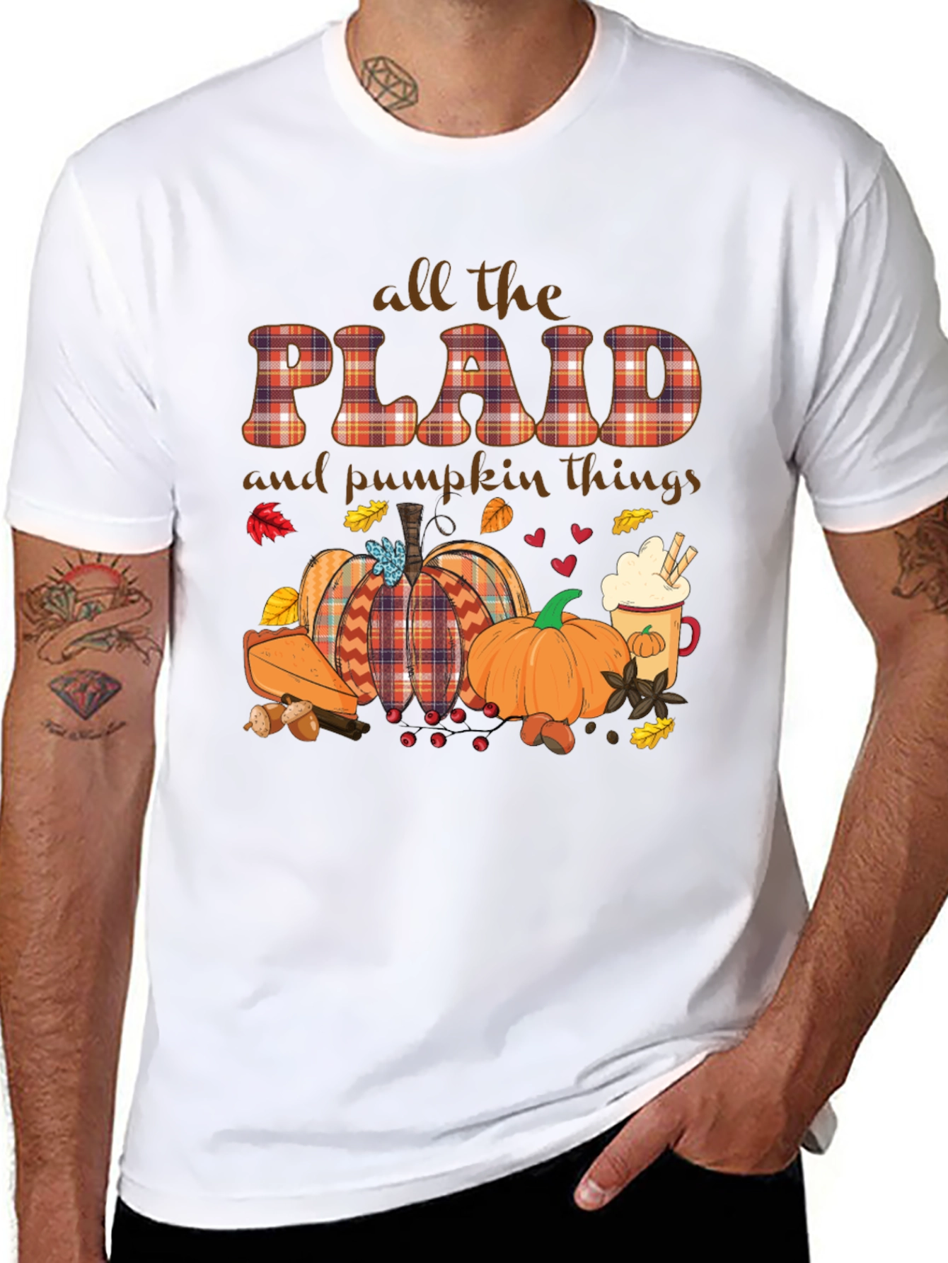 Plaid Pumpkin Fall T-Shirt