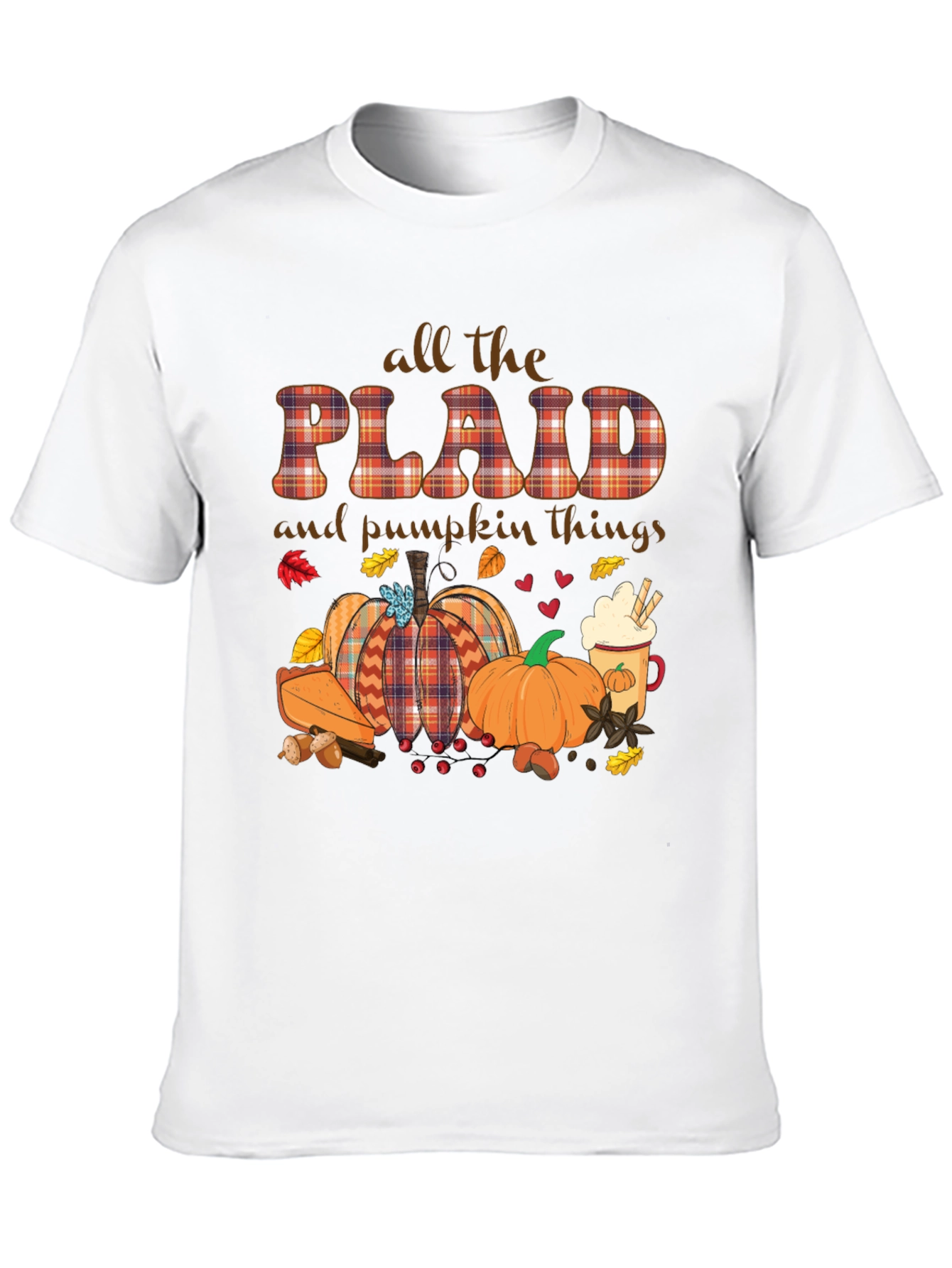 Plaid Pumpkin Fall T-Shirt