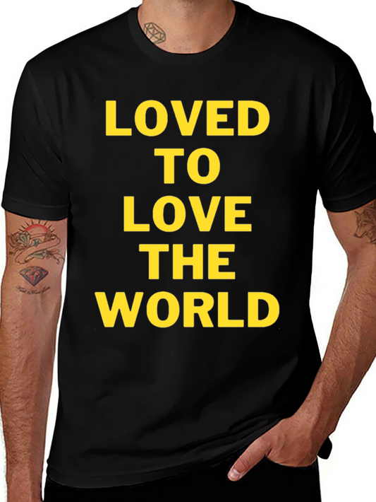 Loved to Love the World Black Graphic T-Shirt