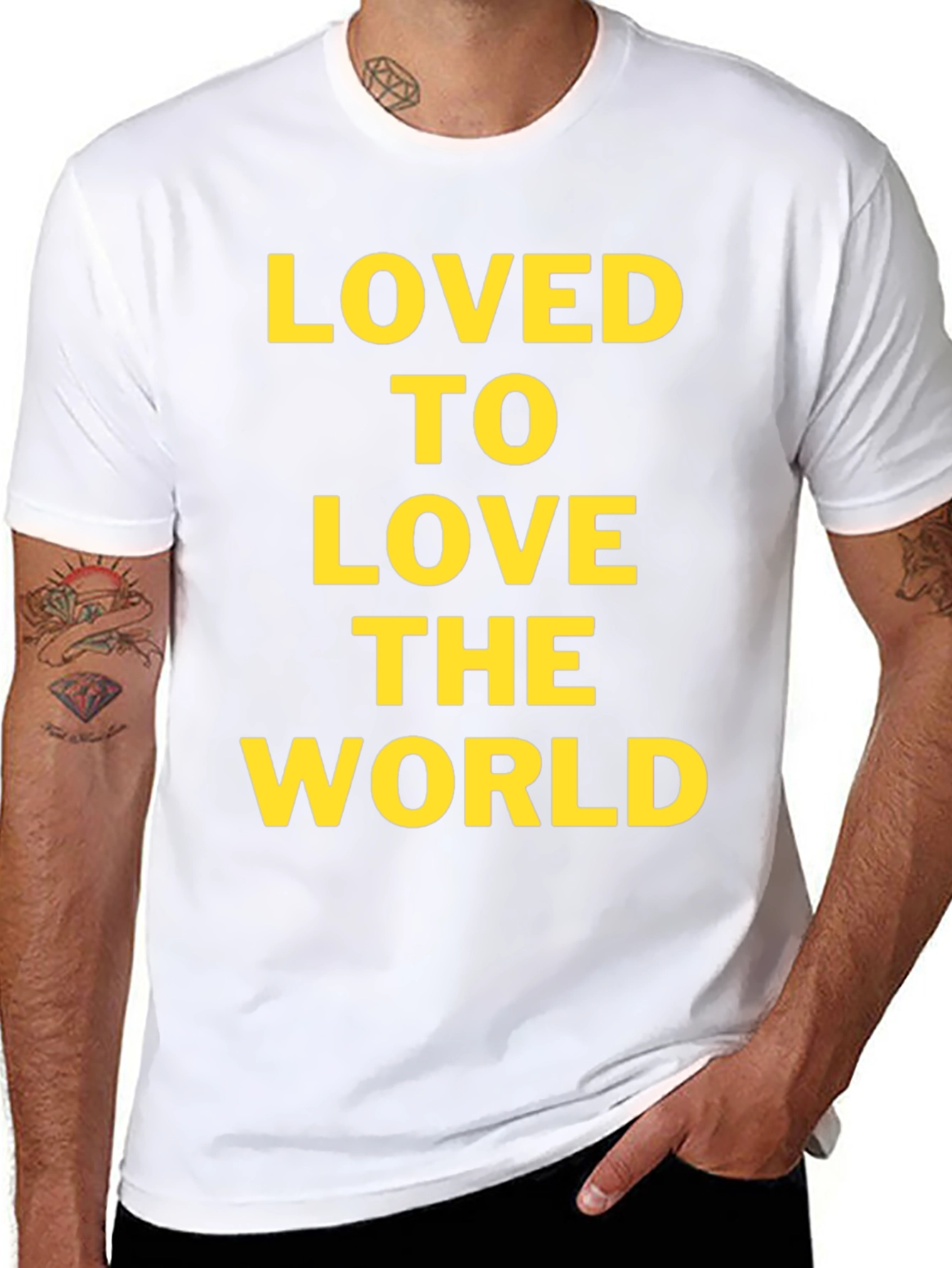Loved to Love the World Black Graphic T-Shirt