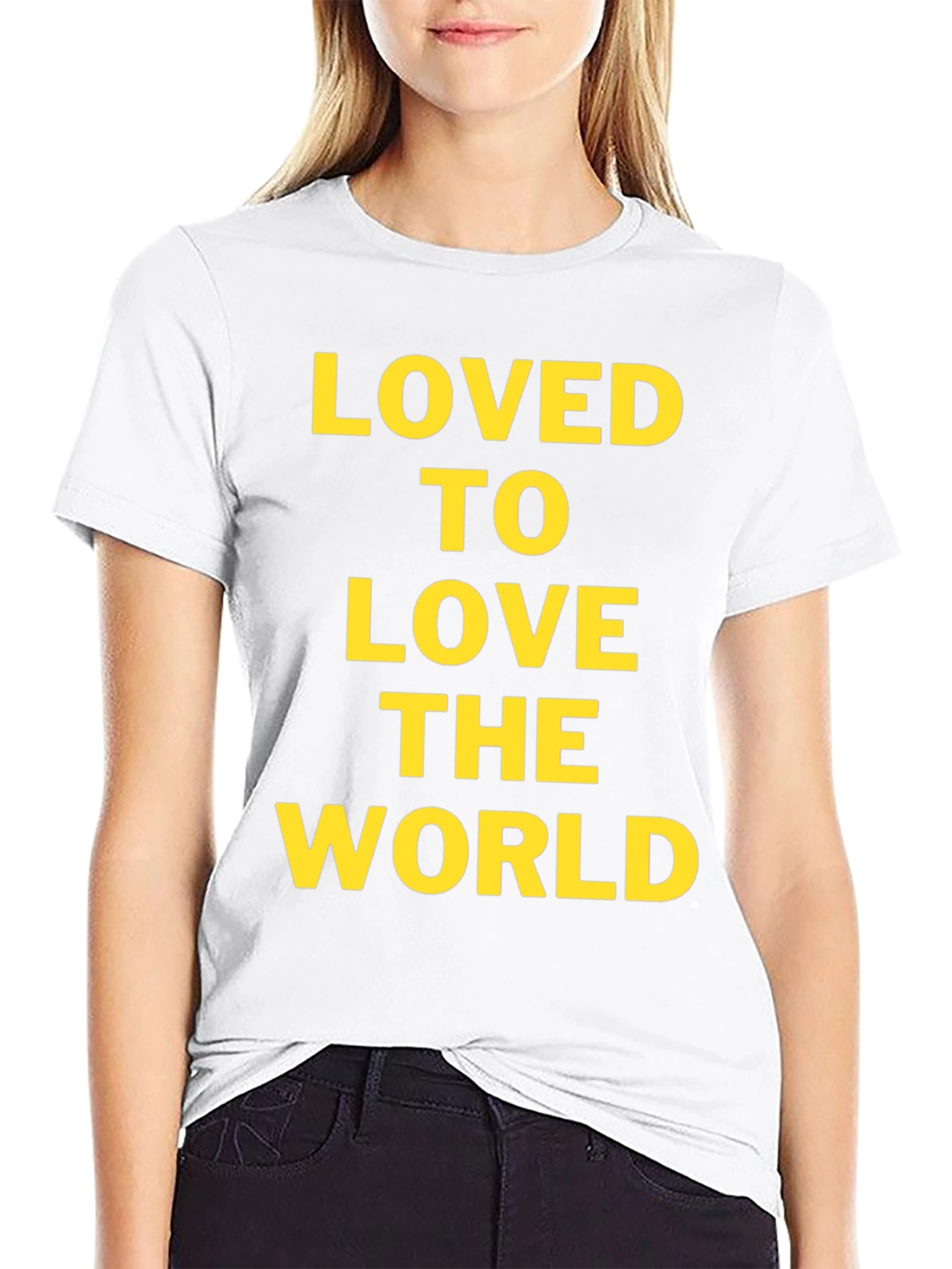 Loved to Love the World Black Graphic T-Shirt
