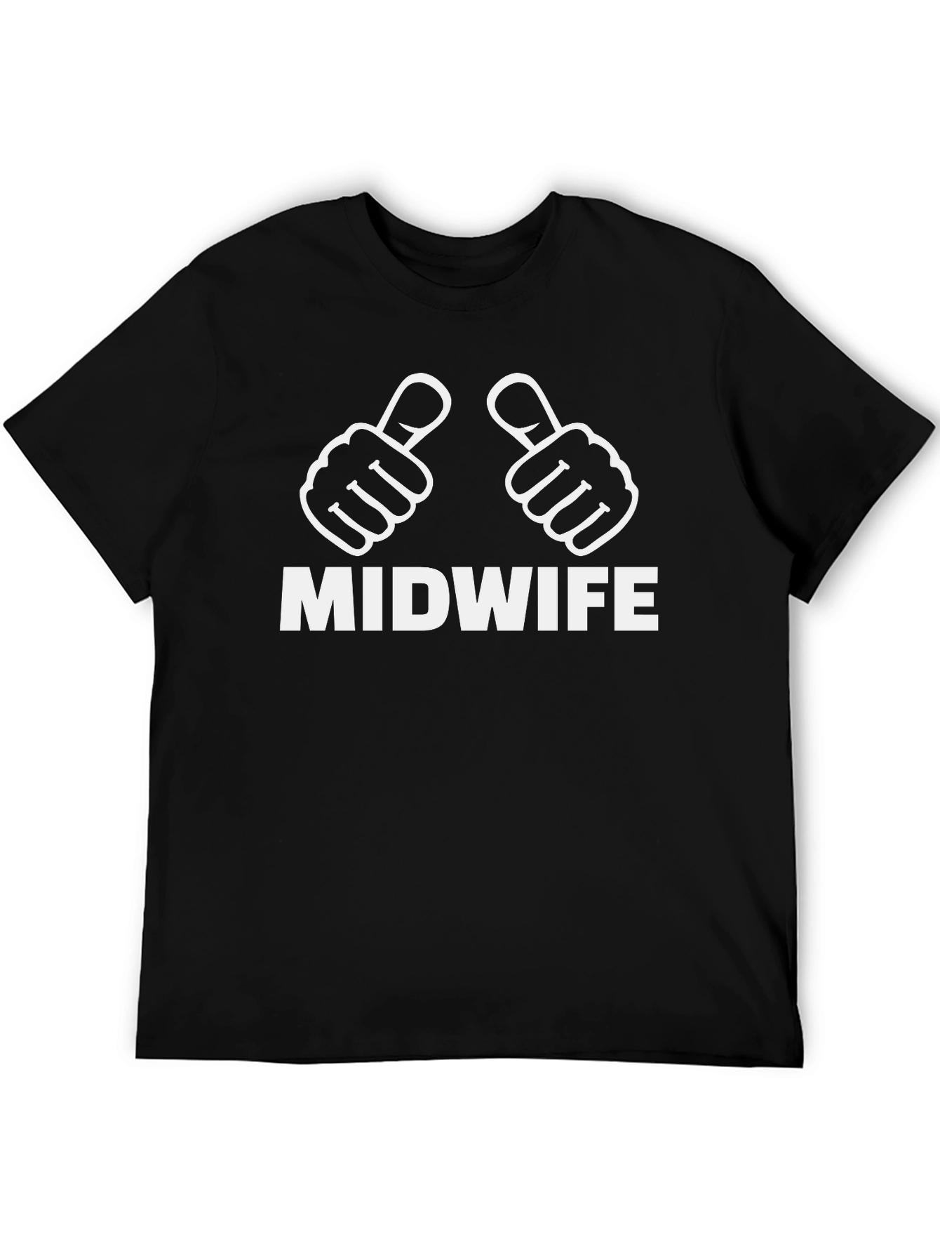 Midwife Thumbs Up Black T-Shirt