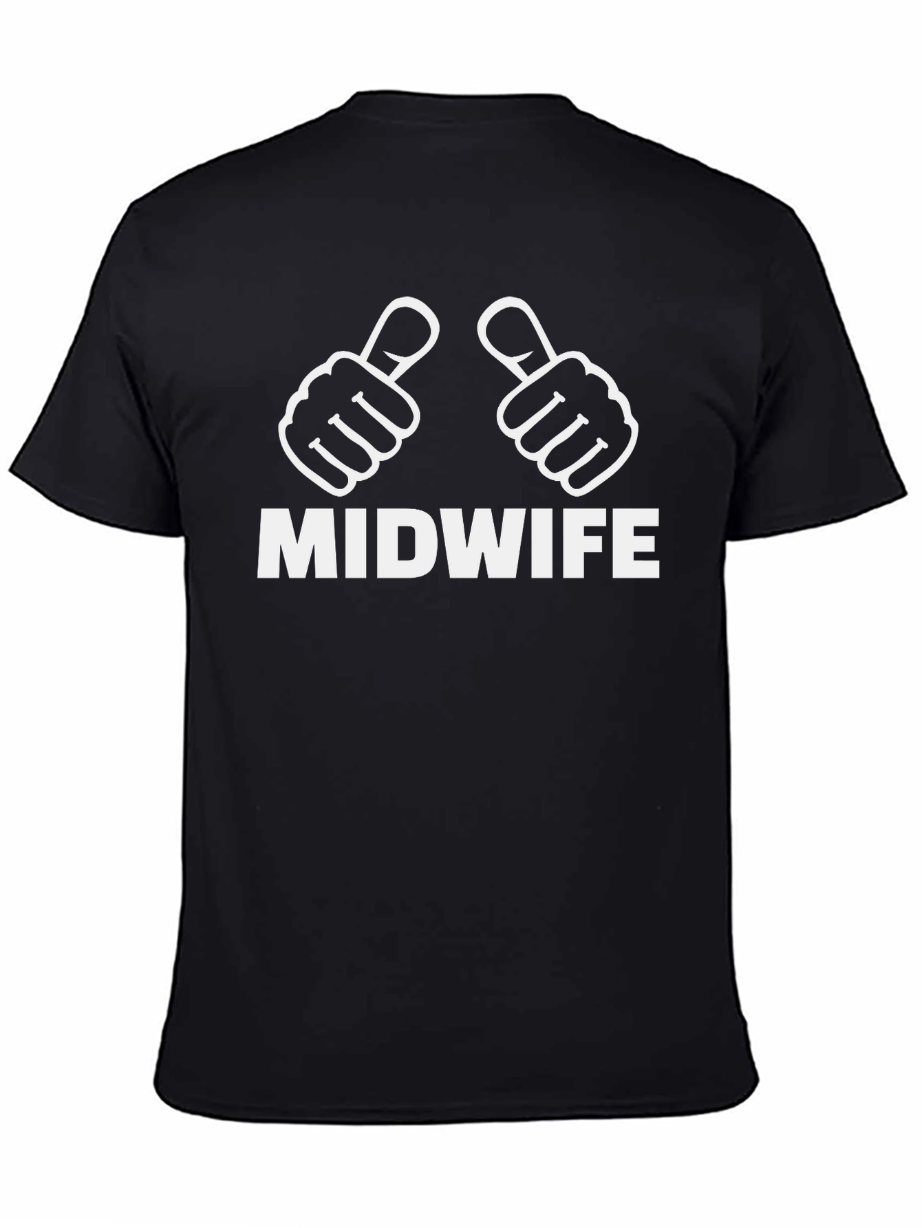 Midwife Thumbs Up Black T-Shirt