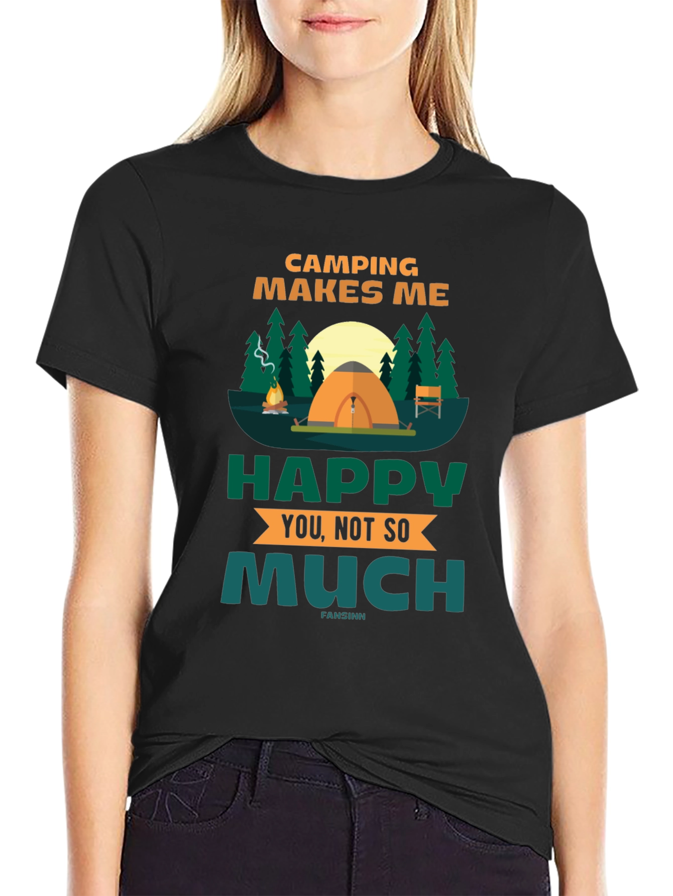 Camping Makes Me Happy Graphic Tee