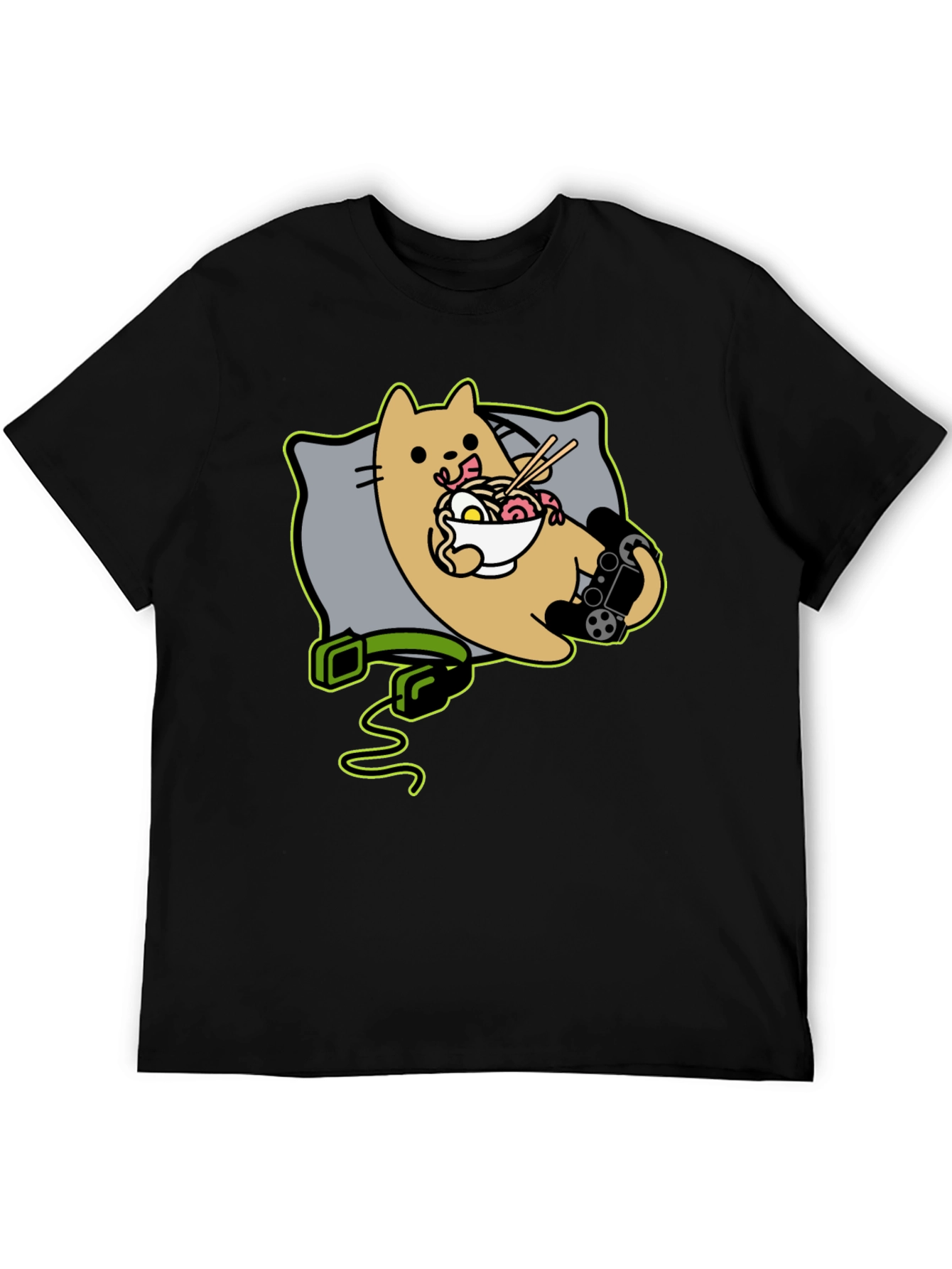 Gamer Cat Ramen T-Shirt