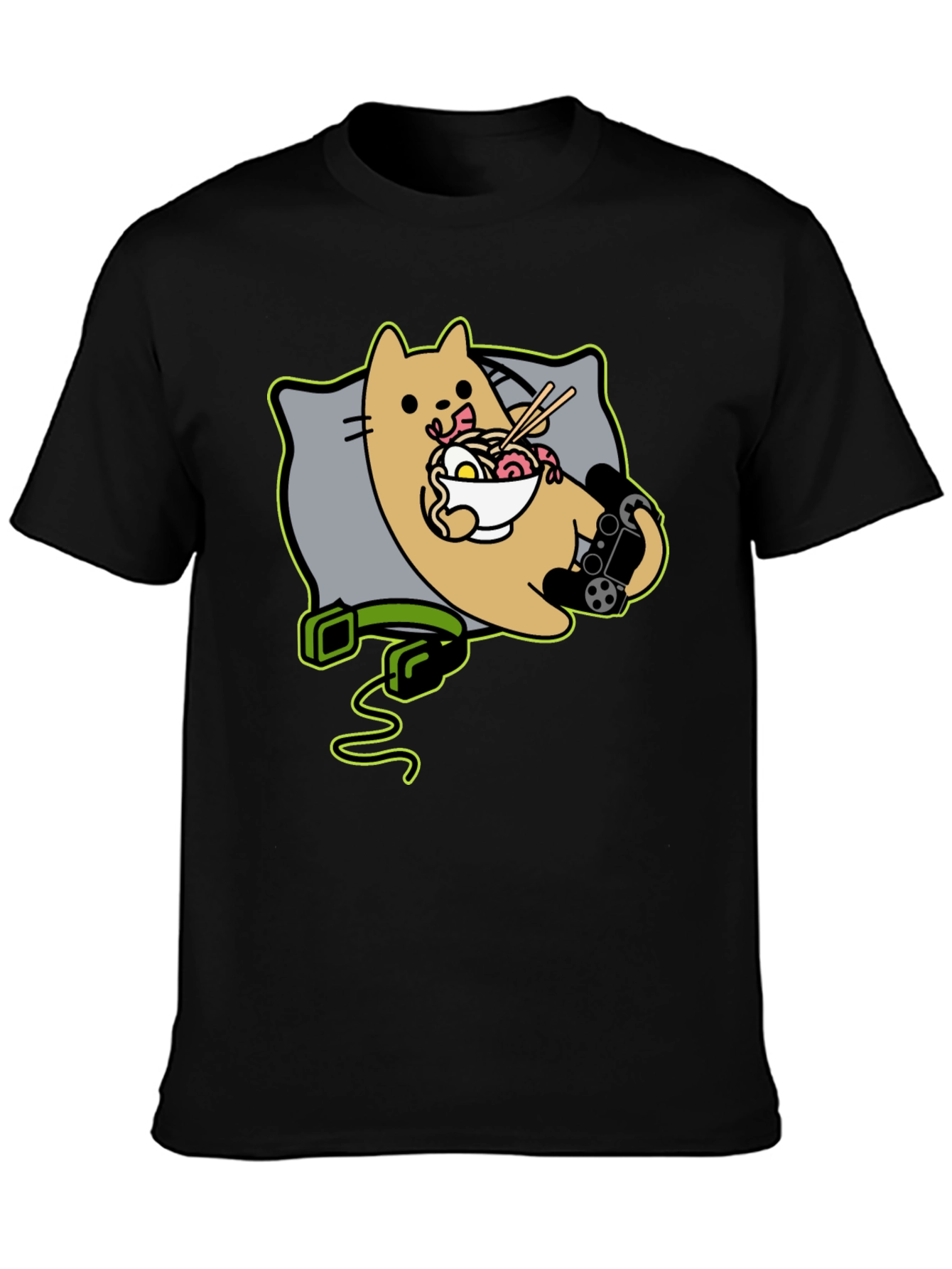 Gamer Cat Ramen T-Shirt