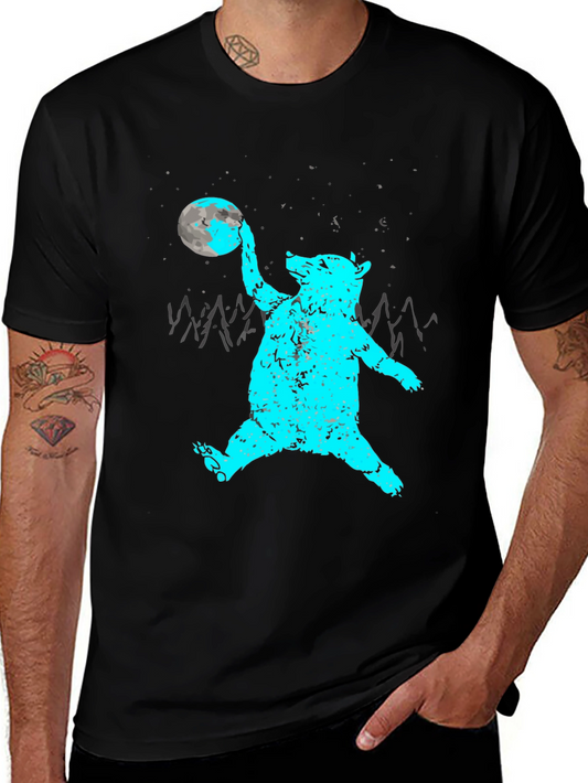 Bear Moon Graphic Tee - Black